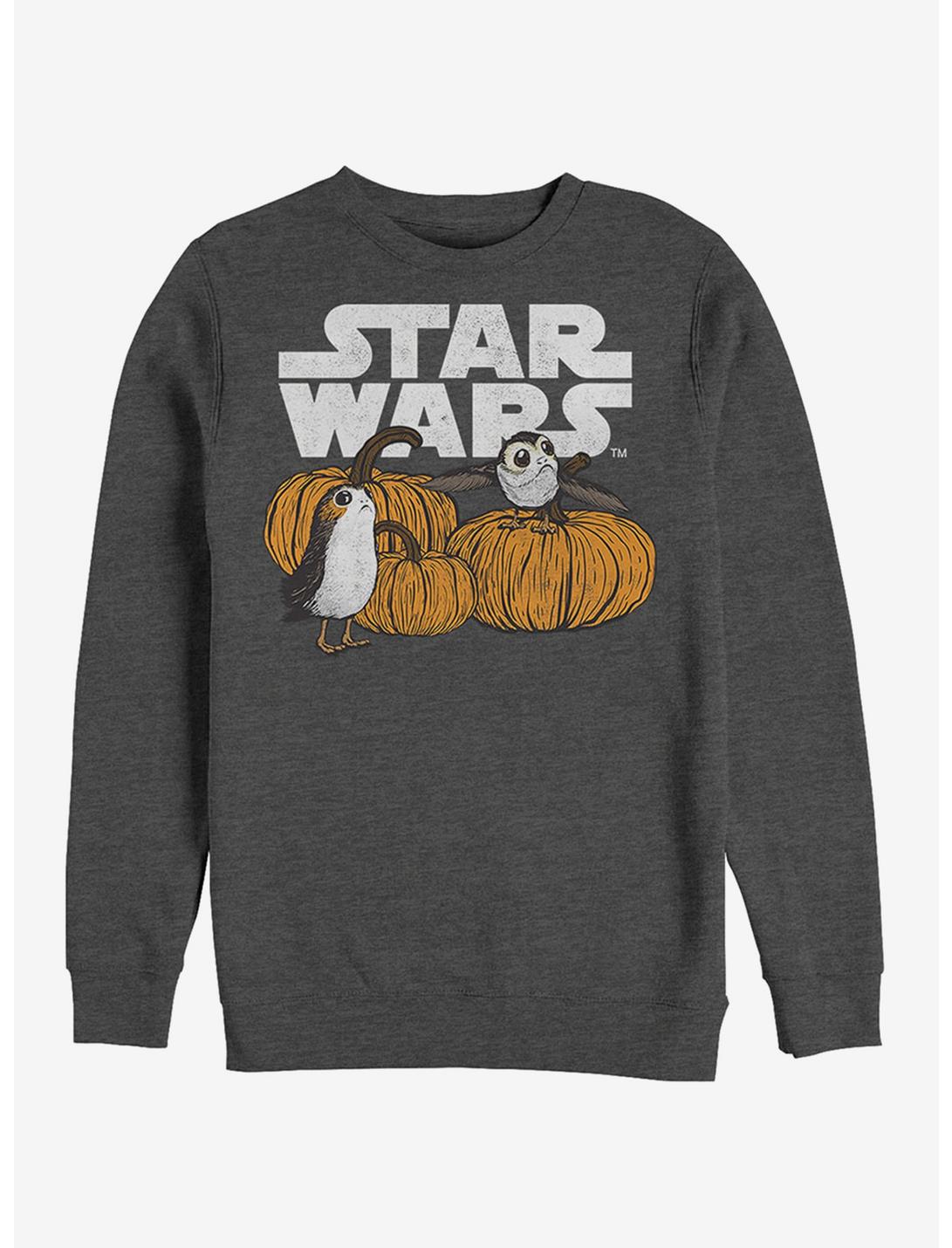Lucasfilm Happy Halloween Porg Logo Sweatshirt, CHAR HTR, hi-res