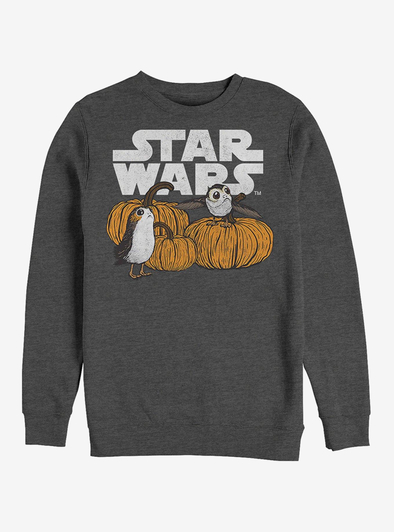 Lucasfilm Happy Halloween Porg Logo Sweatshirt, CHAR HTR, hi-res