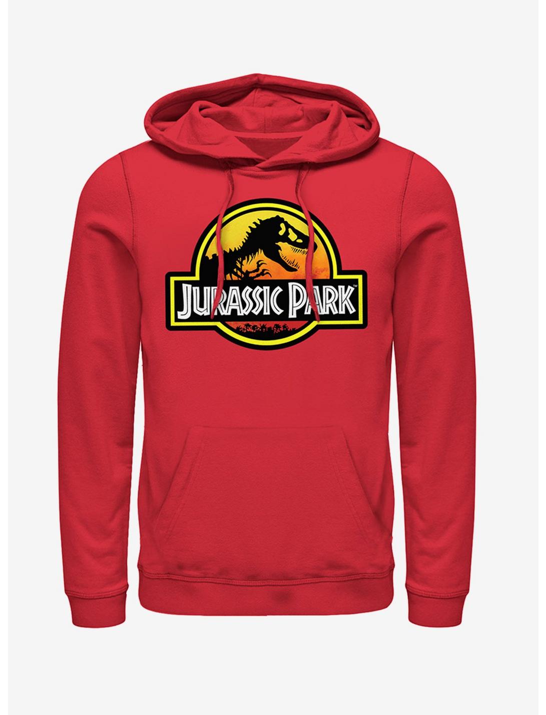 Logo Outlined Hoodie, RED, hi-res