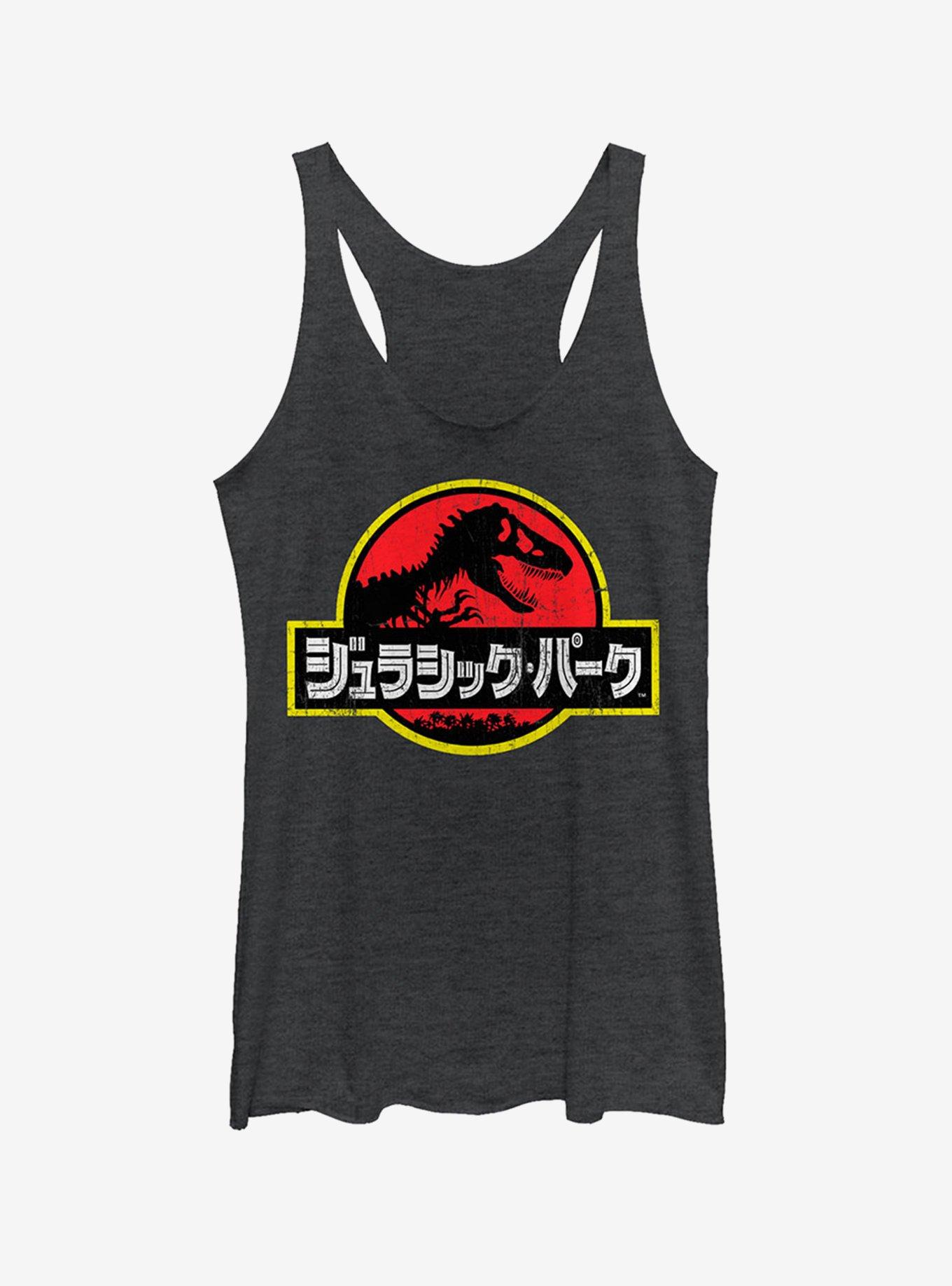 Japanese Text Logo Girls Tank, BLK HTR, hi-res