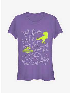 Jurassic World Fallen Kingdom Dinosaur Outline Girls T-Shirt, , hi-res
