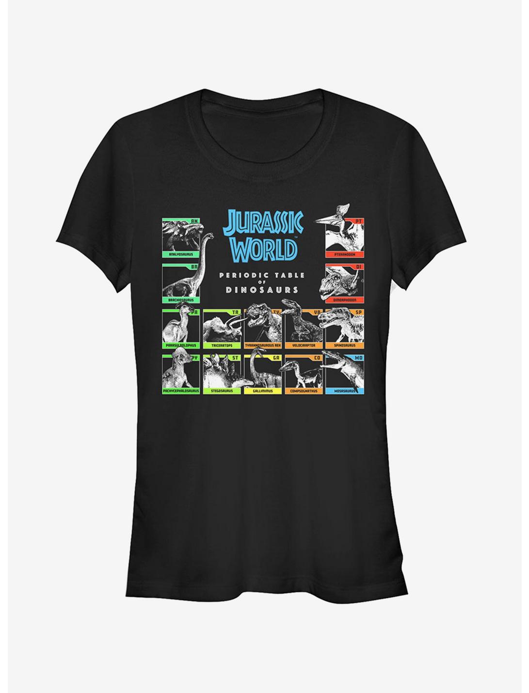Periodic Table of Dinosaurs Girls T-Shirt, BLACK, hi-res
