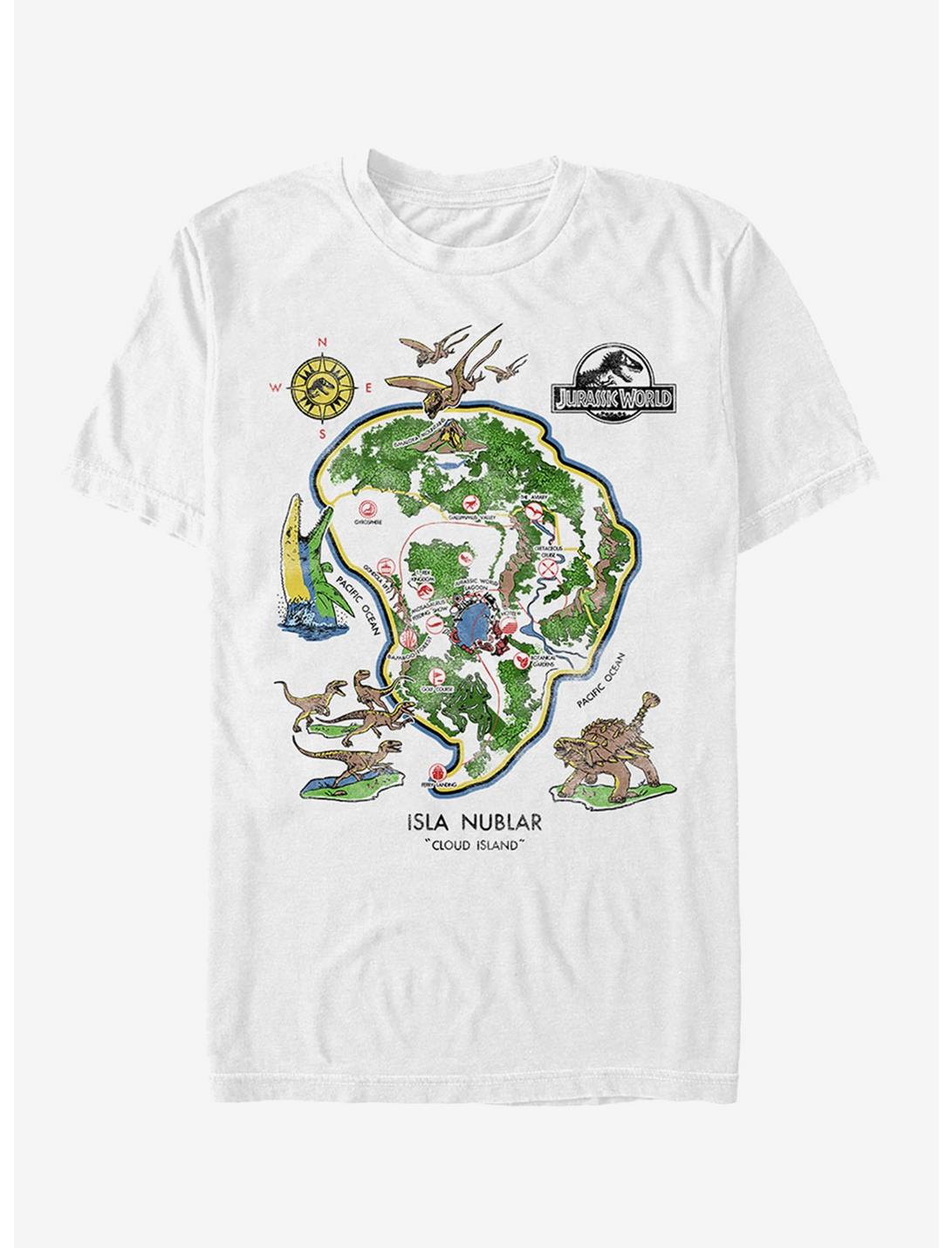Isla Nublar Detail Map T-Shirt, WHITE, hi-res