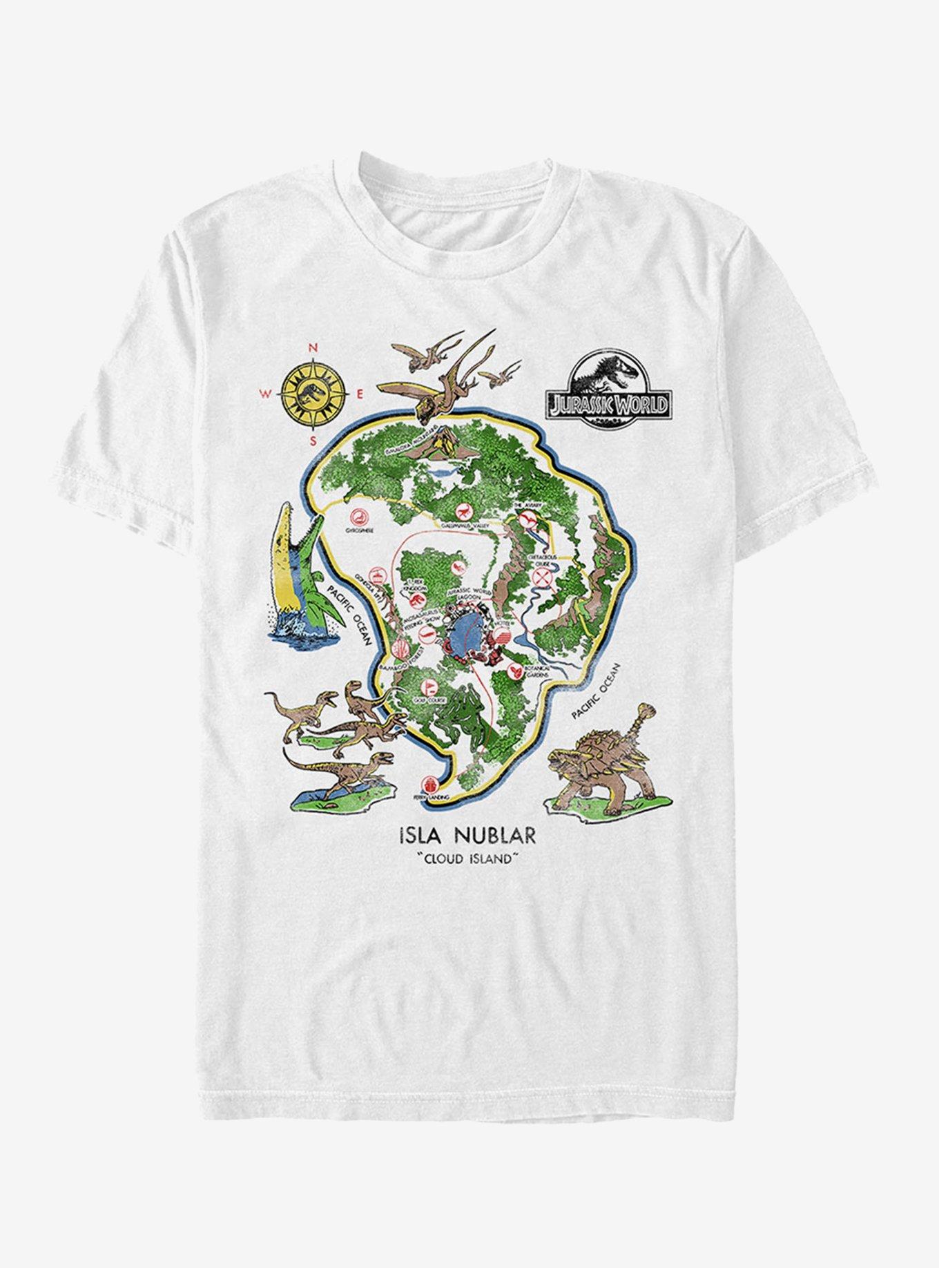 Isla Nublar Detail Map T-Shirt, WHITE, hi-res