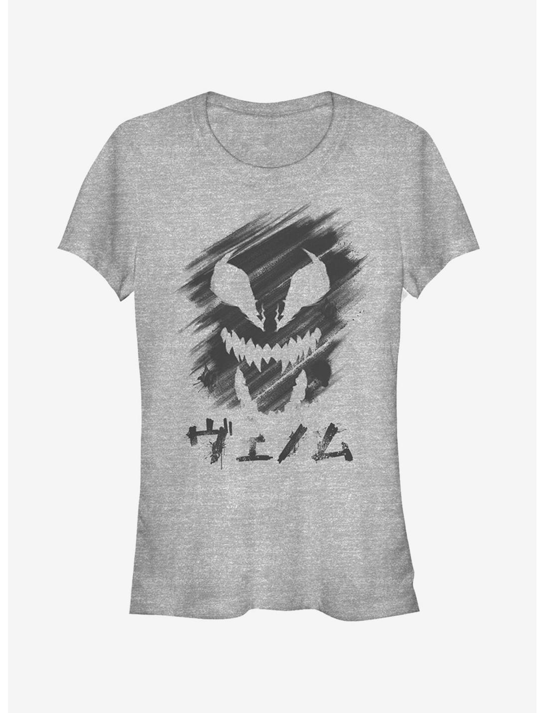 Marvel Venom Japanese Text Character Smudge Girls T-Shirt, ATH HTR, hi-res
