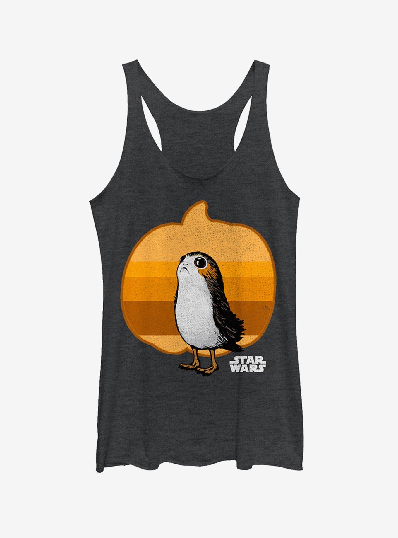 Halloween Porg Pumpkin Girls Tank, BLK HTR, hi-res