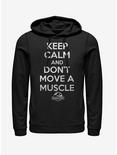 Keep Calm and Don't Move a Muscle Hoodie, BLACK, hi-res