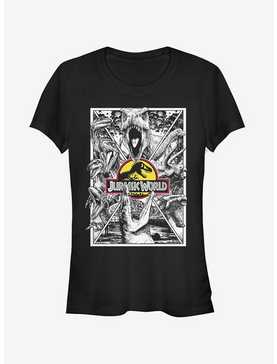 Grayscale Comic Print Girls T-Shirt, , hi-res