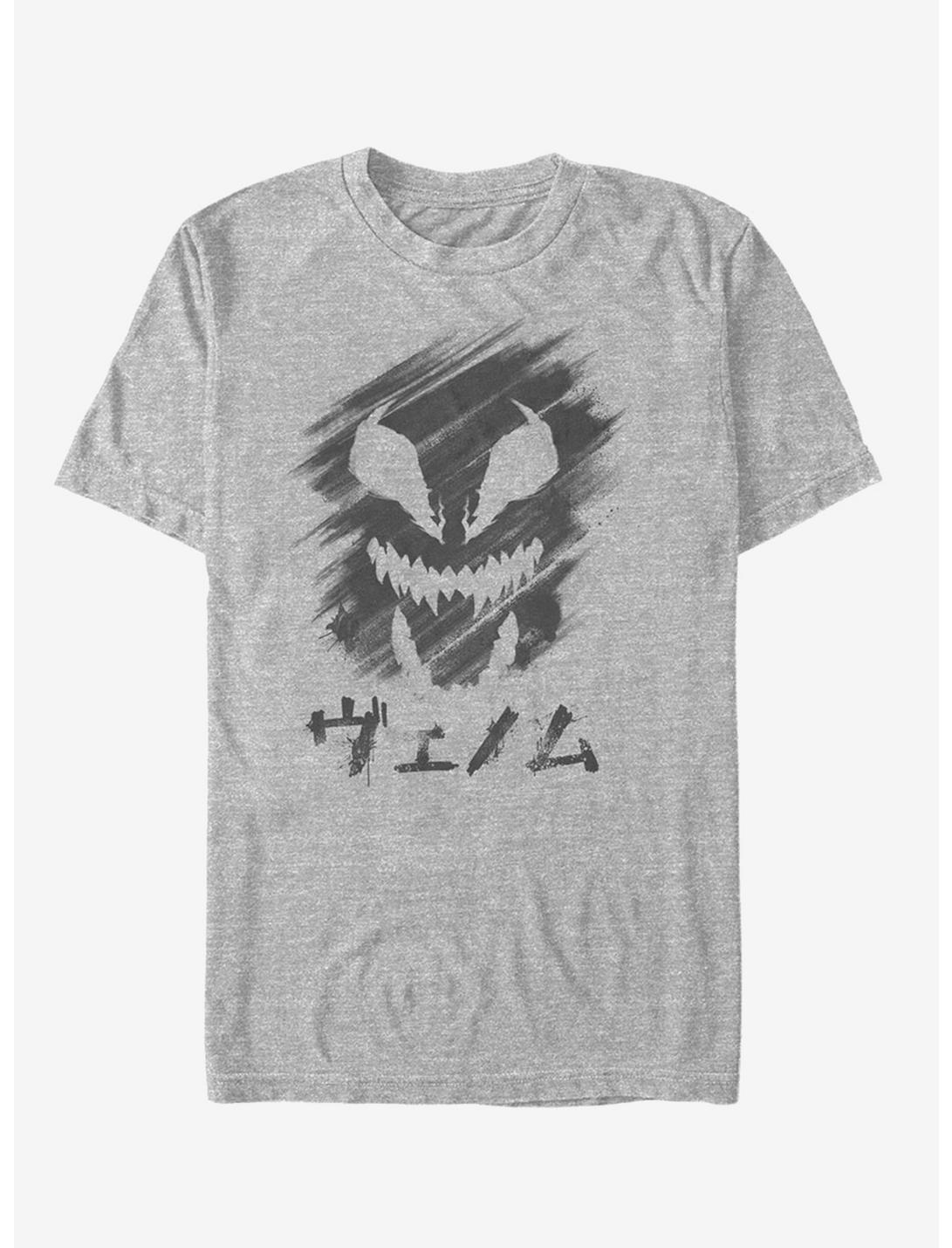 Marvel Venom Japanese Text Character Smudge T-Shirt, ATH HTR, hi-res