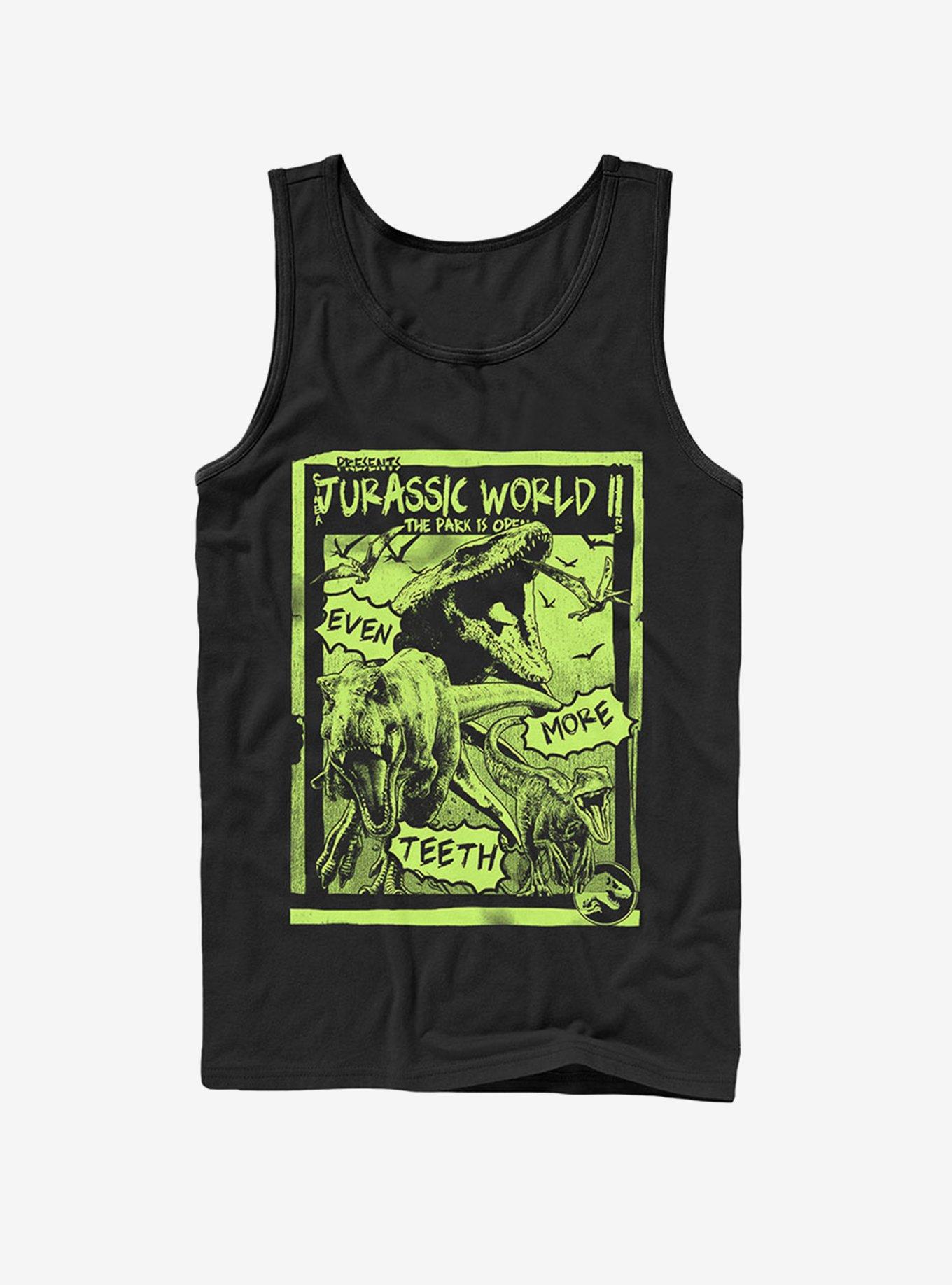 Jurassic World Fallen Kingdom More Teeth Poster Tank, BLACK, hi-res