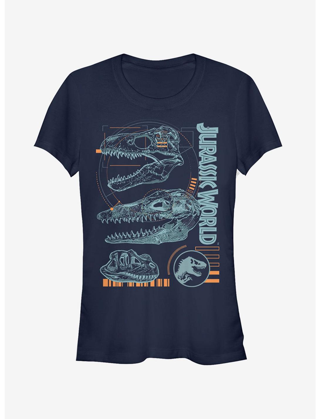Jurassic World Fallen Kingdom Fossil Skulls Girls T-Shirt, NAVY, hi-res