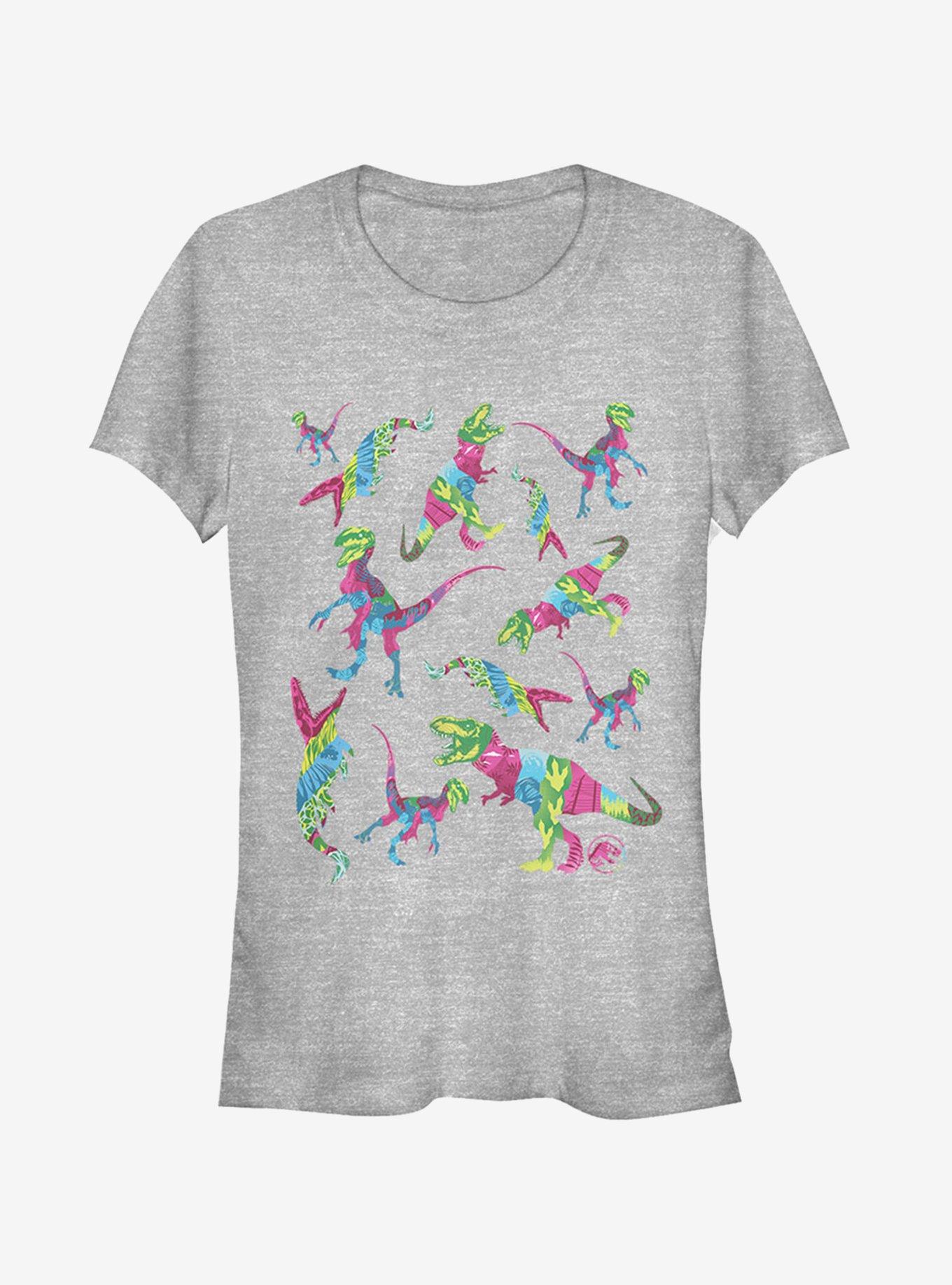 Jurassic World Fallen Kingdom Rainbow Dinosaurs Girls T-Shirt, ATH HTR, hi-res