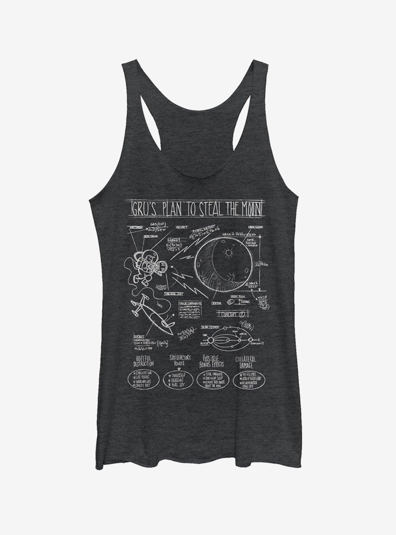 Gru Plans to Steal Moon Girls Tank, BLK HTR, hi-res