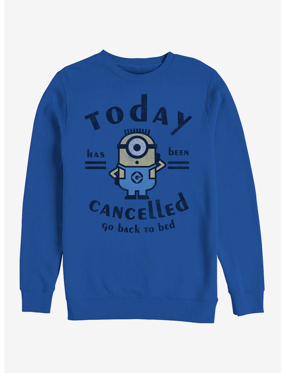 Minion Today Cancelled Sweatshirt, ROYAL, hi-res