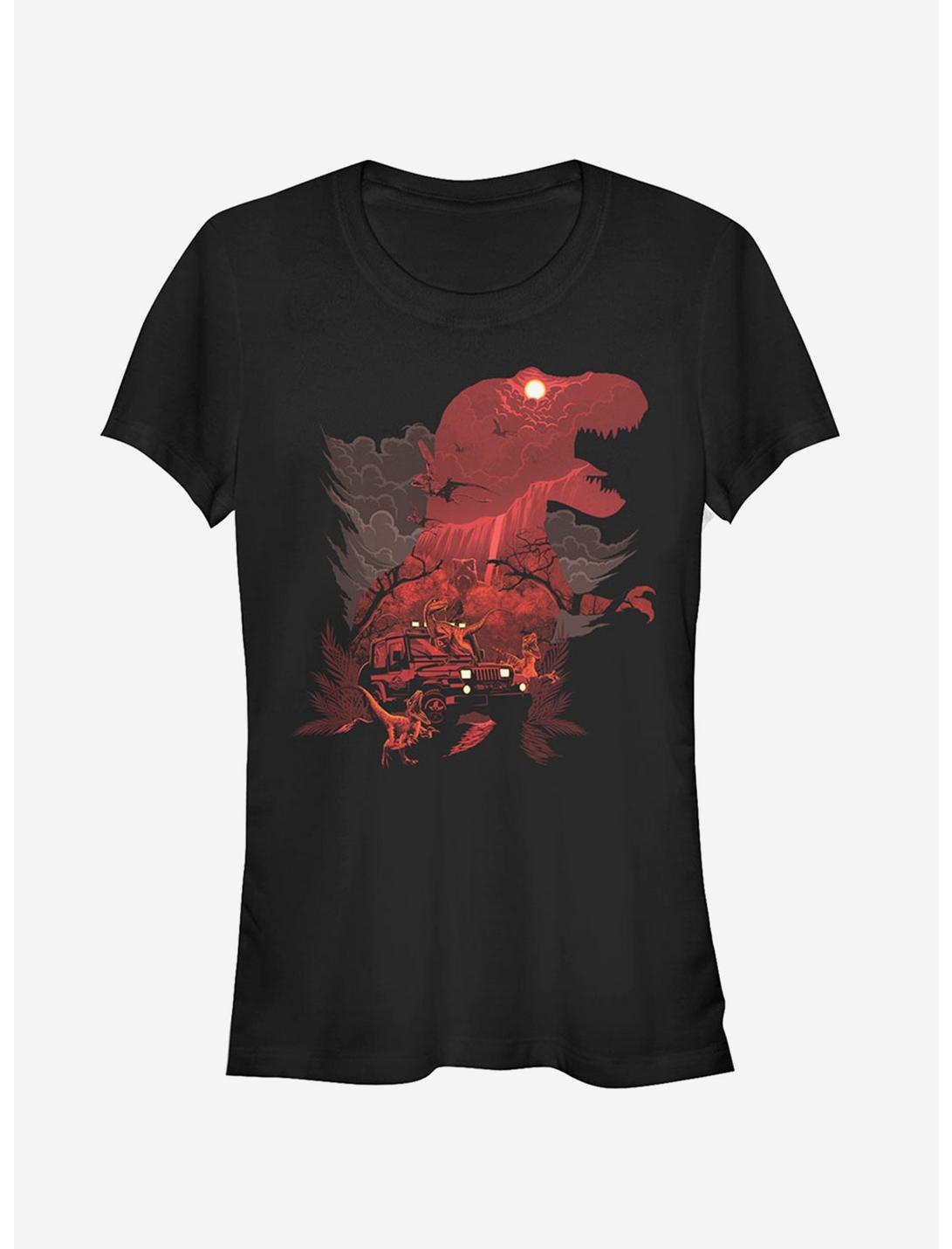 T. Rex Silhouette Girls T-Shirt, BLACK, hi-res