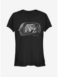T. Rex in Rearview Mirror Girls T-Shirt, BLACK, hi-res