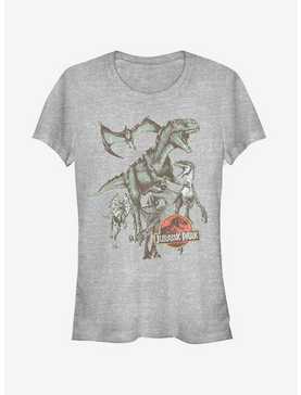 Vintage Dinosaur Stampede Girls T-Shirt, , hi-res