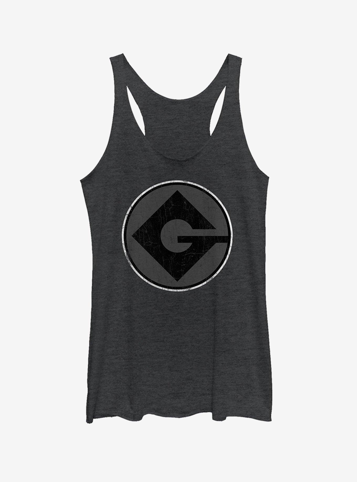 Gru Logo Girls Tank, BLK HTR, hi-res