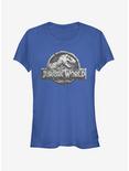 Jurassic World Fallen Kingdom Logo Girls T-Shirt, ROYAL, hi-res