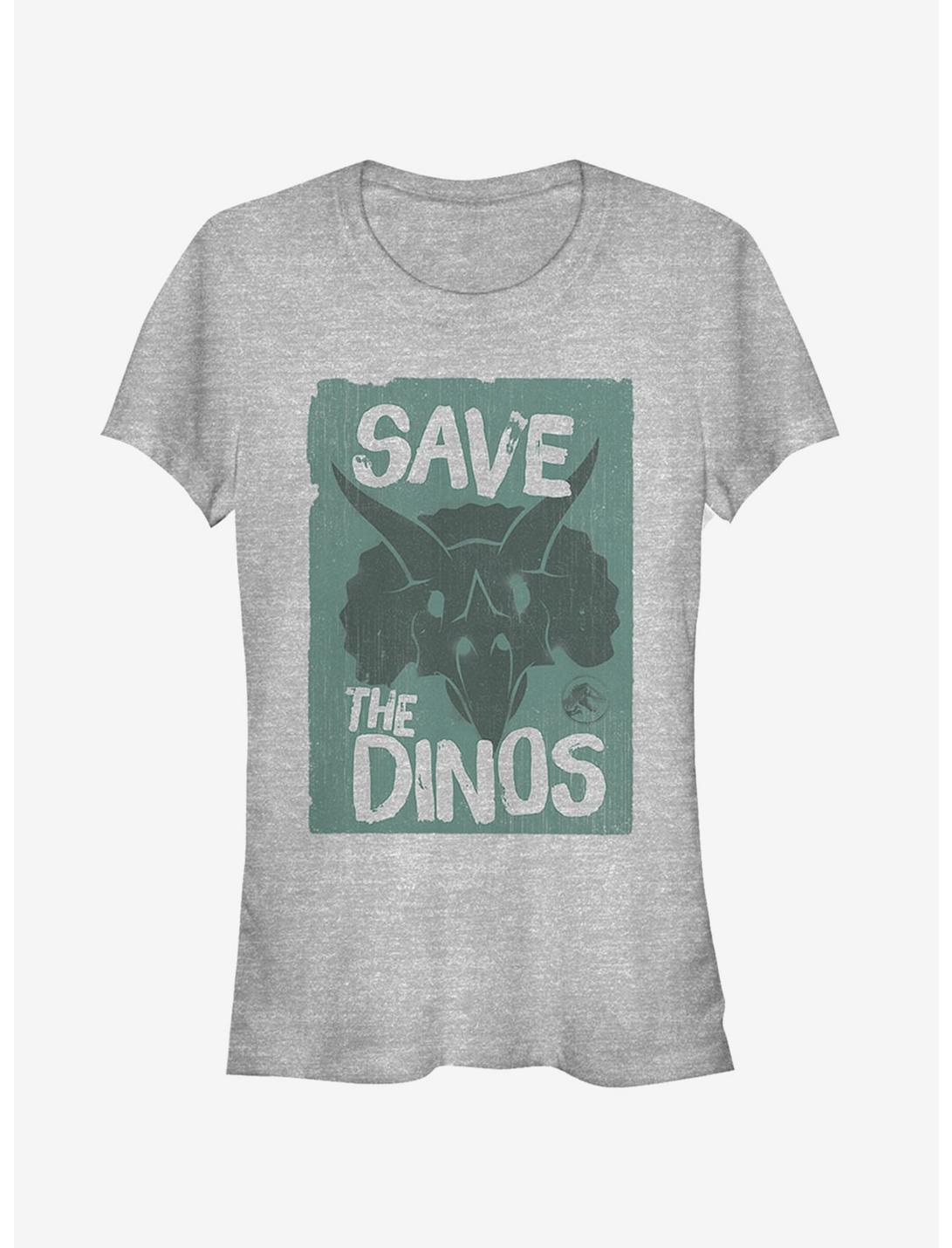 Jurassic World Fallen Kingdom Save the Dinos Cartoon Girls T-Shirt, ATH HTR, hi-res