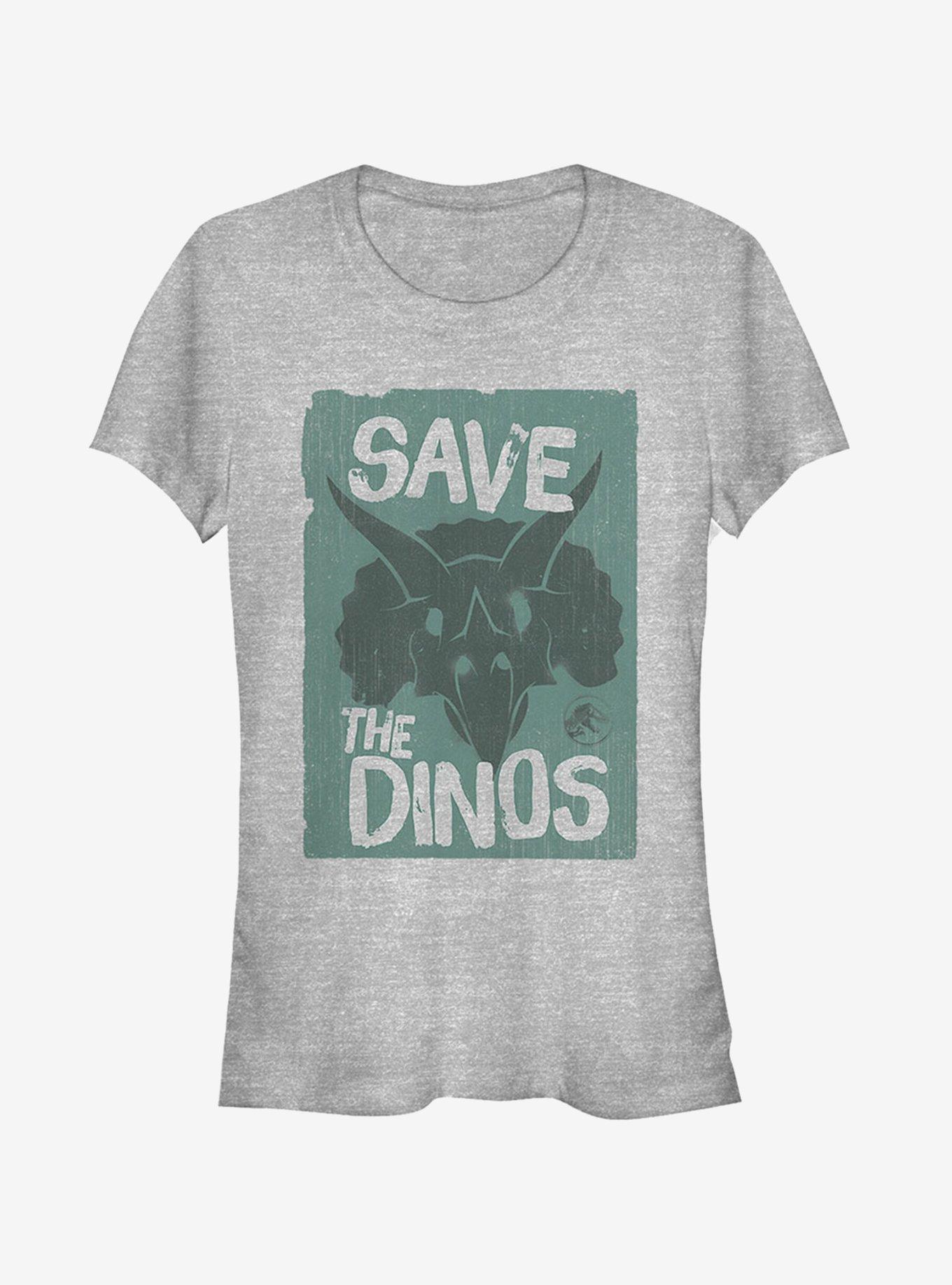 Jurassic World Fallen Kingdom Save the Dinos Cartoon Girls T-Shirt, ATH HTR, hi-res