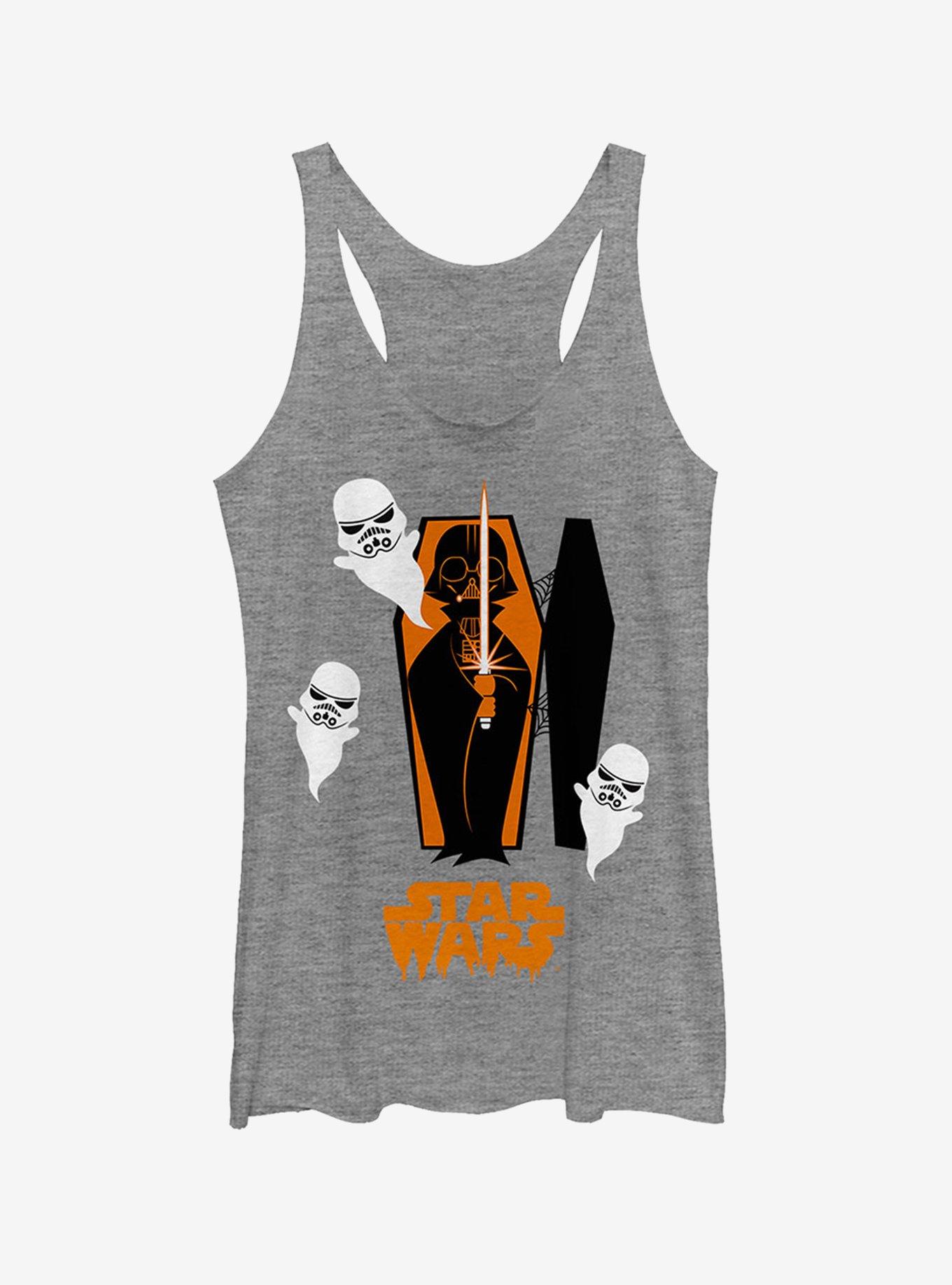 Halloween Darth Vader Coffin Girls Tank, GRAY HTR, hi-res