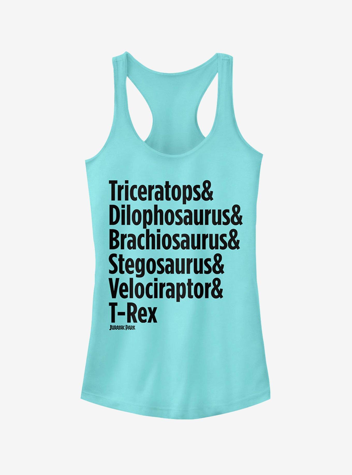 Triceratops and Dilophosaurus Girls Tank, CANCUN, hi-res