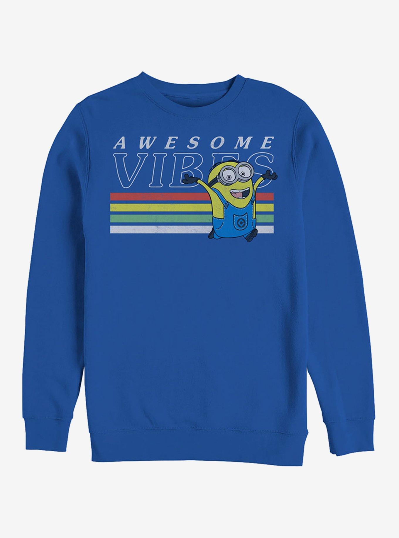 Minion Rainbow Vibes Sweatshirt, ROYAL, hi-res