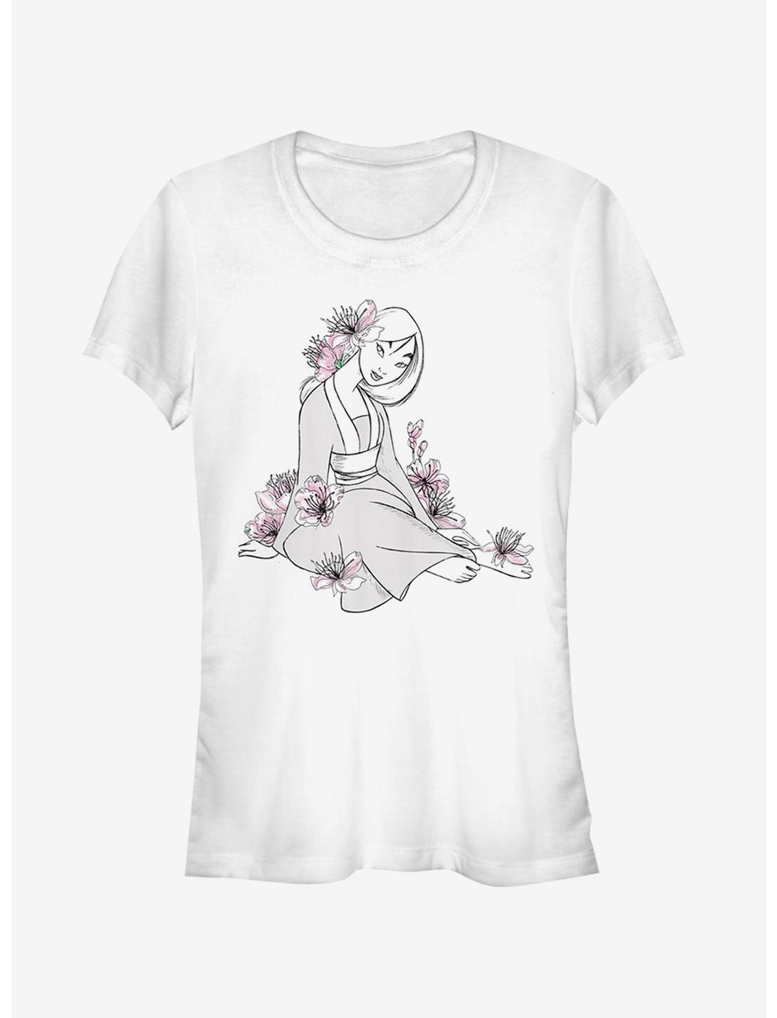 Disney Floral Pose Girls T-Shirt, WHITE, hi-res