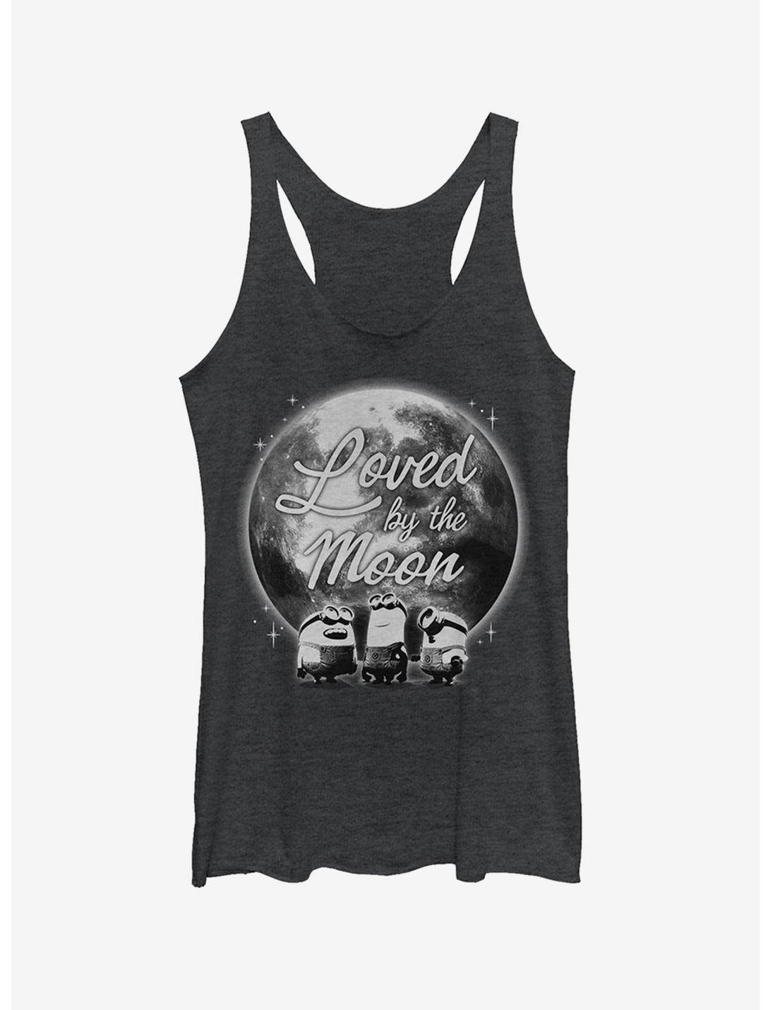 Minion Loved By Moon Girls Tank, BLK HTR, hi-res