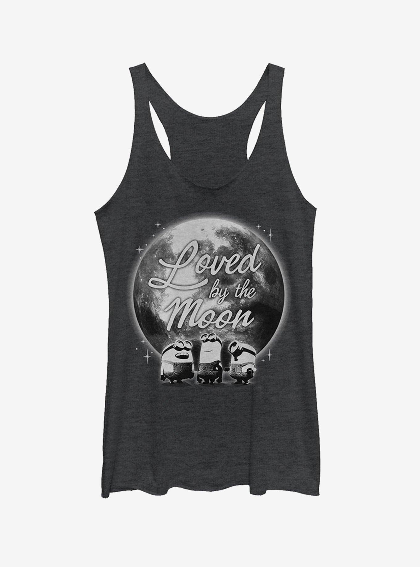 Minion Loved By Moon Girls Tank, BLK HTR, hi-res