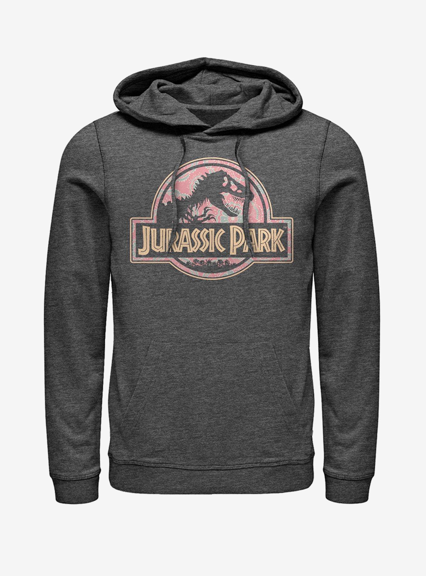 Logo Henna Print Hoodie, CHAR HTR, hi-res