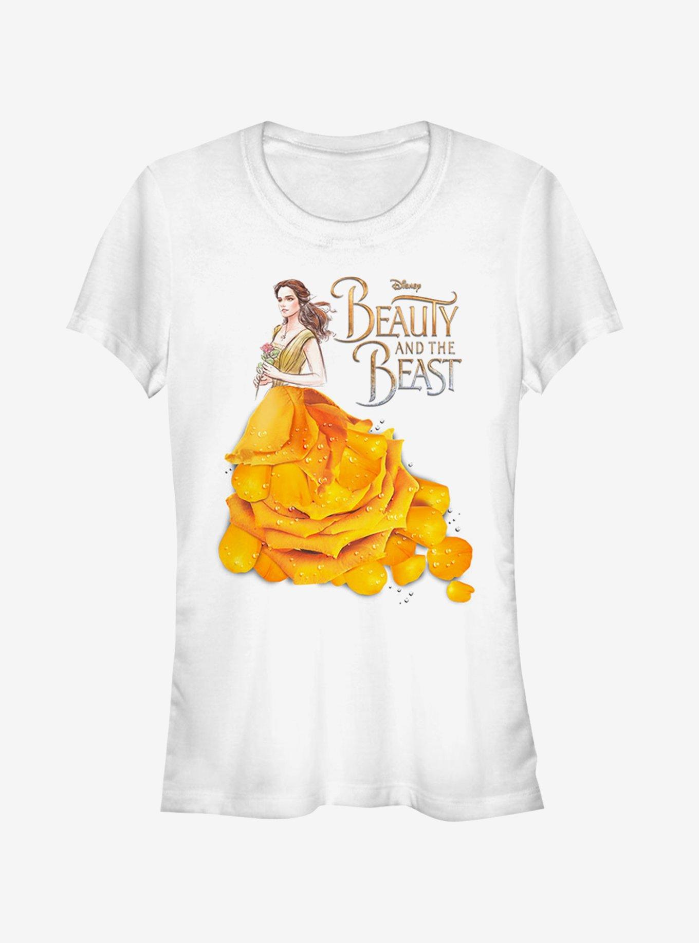 Disney Beauty And The Beast Rose Petal Dress Girls T-Shirt, WHITE, hi-res