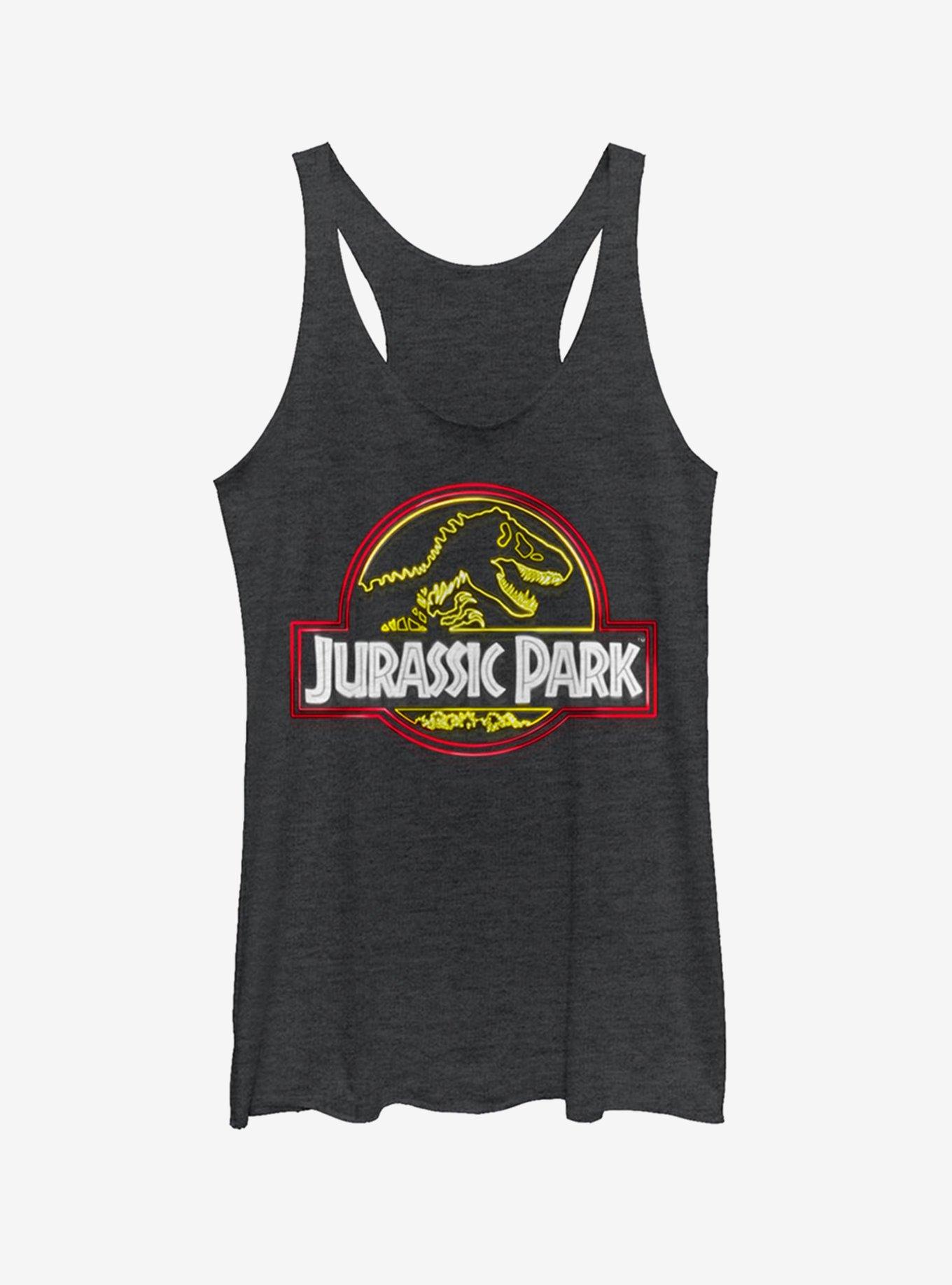 Neon T Rex Logo Girls Tank, BLK HTR, hi-res