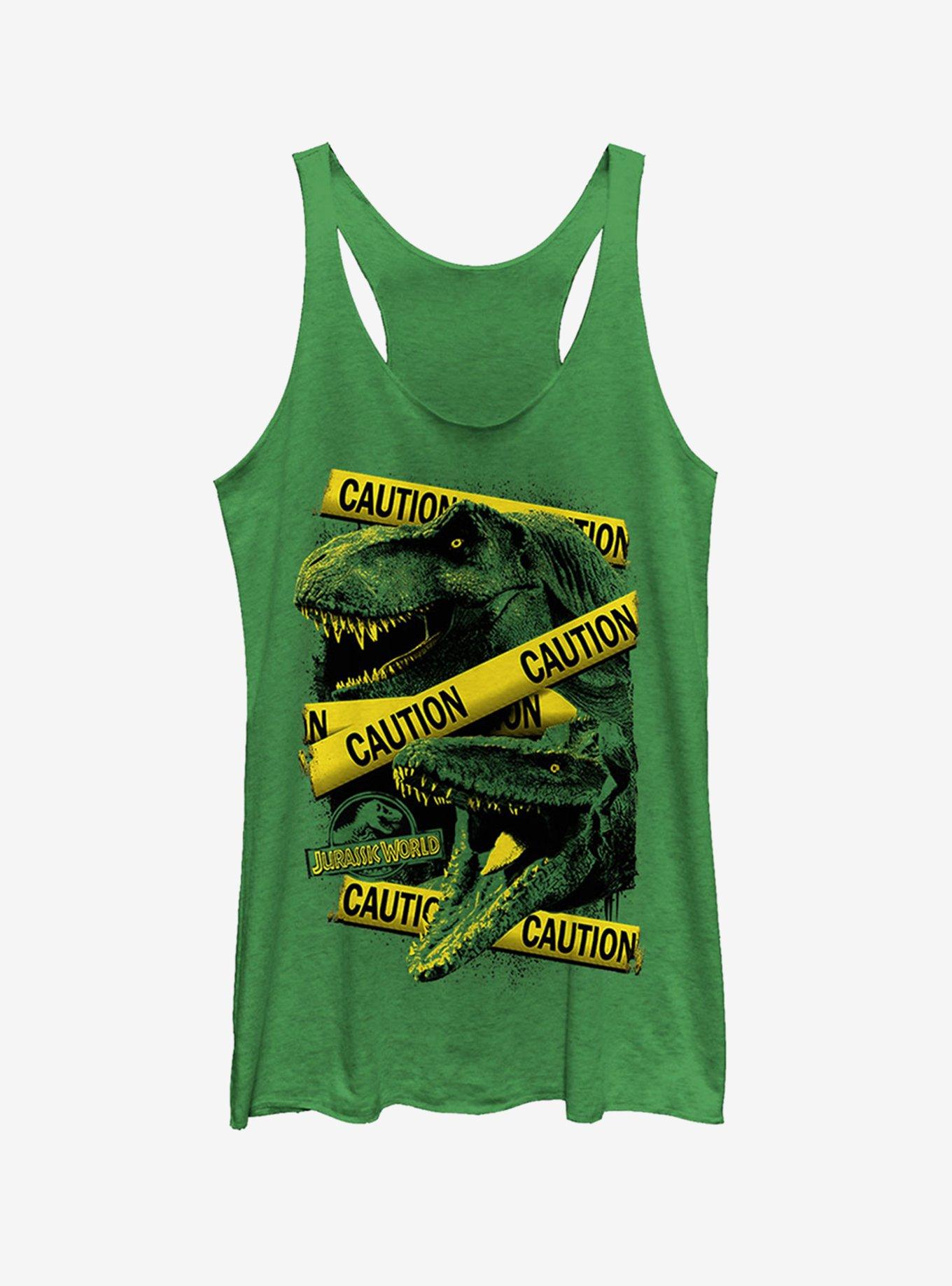 Jurassic World Fallen Kingdom Caution Tape Girls Tank, ENVY, hi-res