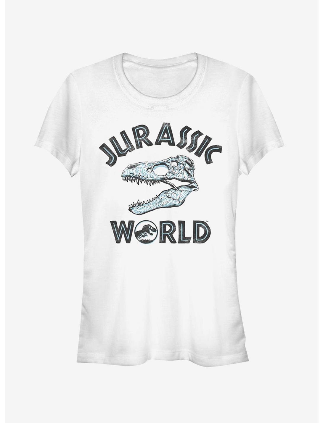 Jurassic World Fallen Kingdom Skeleton Logo Girls T-Shirt, WHITE, hi-res