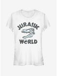 Jurassic World Fallen Kingdom Skeleton Logo Girls T-Shirt, WHITE, hi-res
