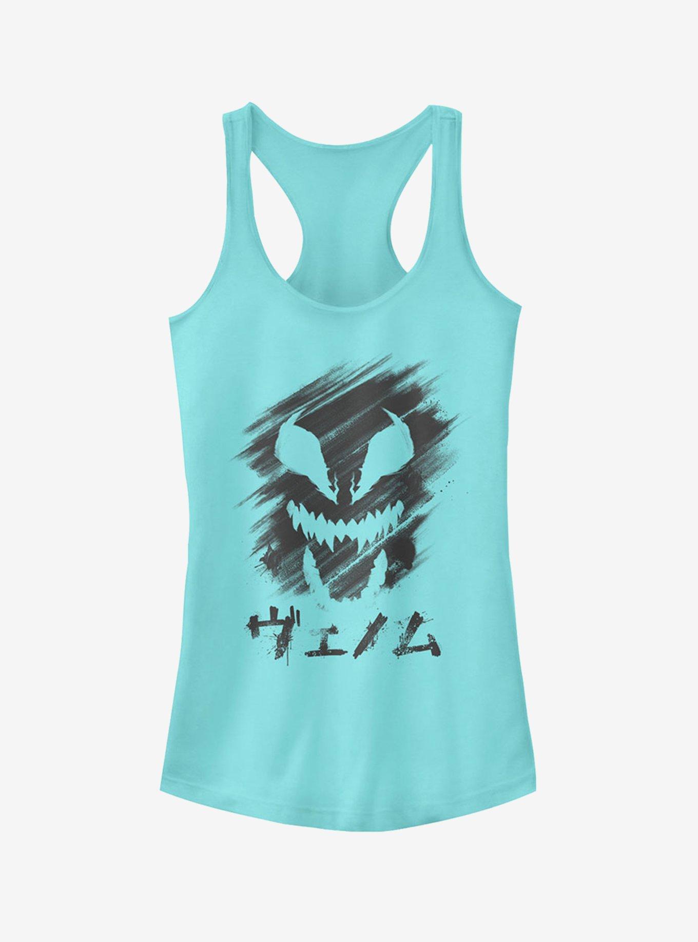 Marvel Venom Japanese Text Character Smudge Girls Tank, CANCUN, hi-res