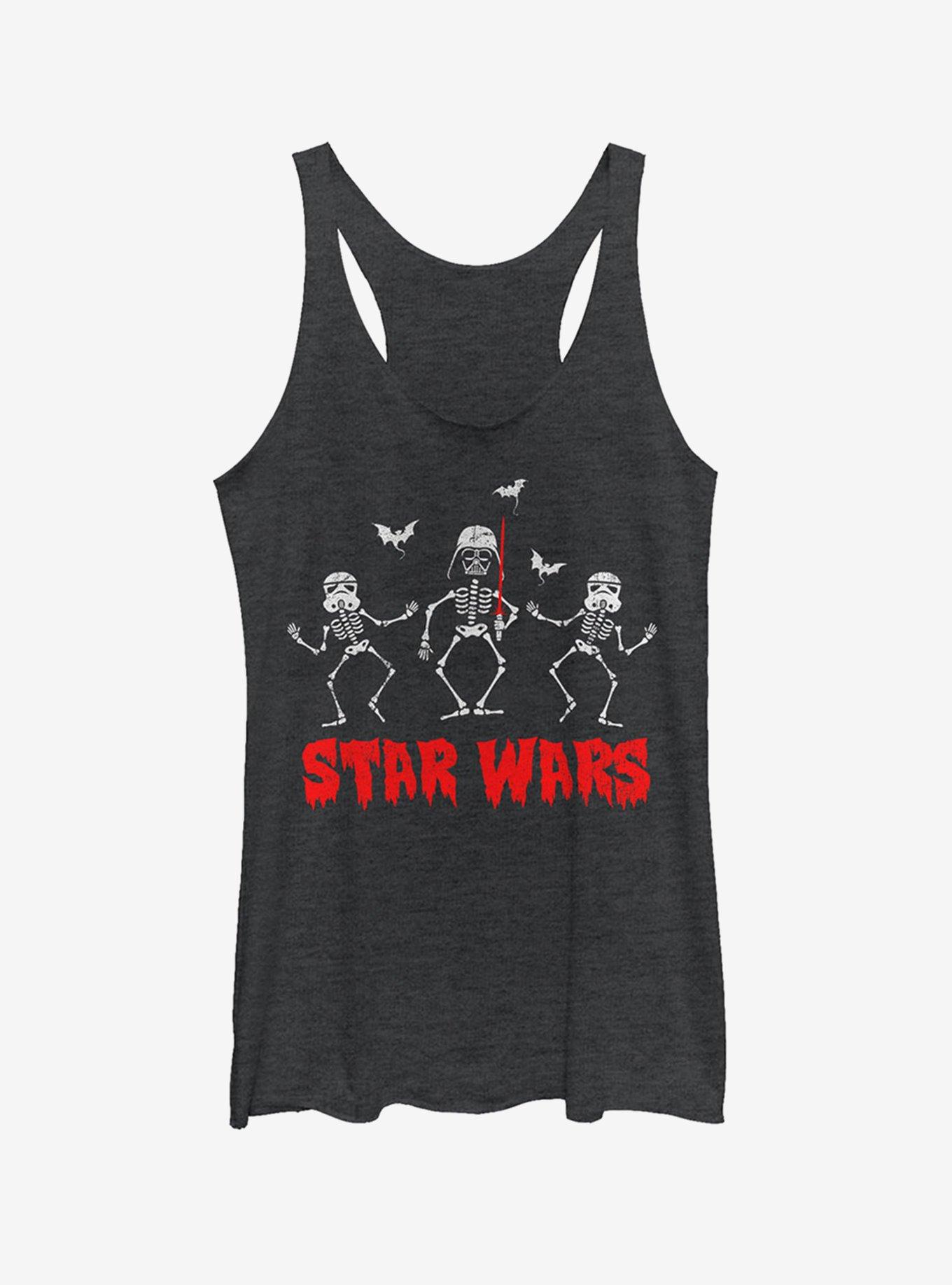 Halloween Vader Skeletons Girls Tank, BLK HTR, hi-res