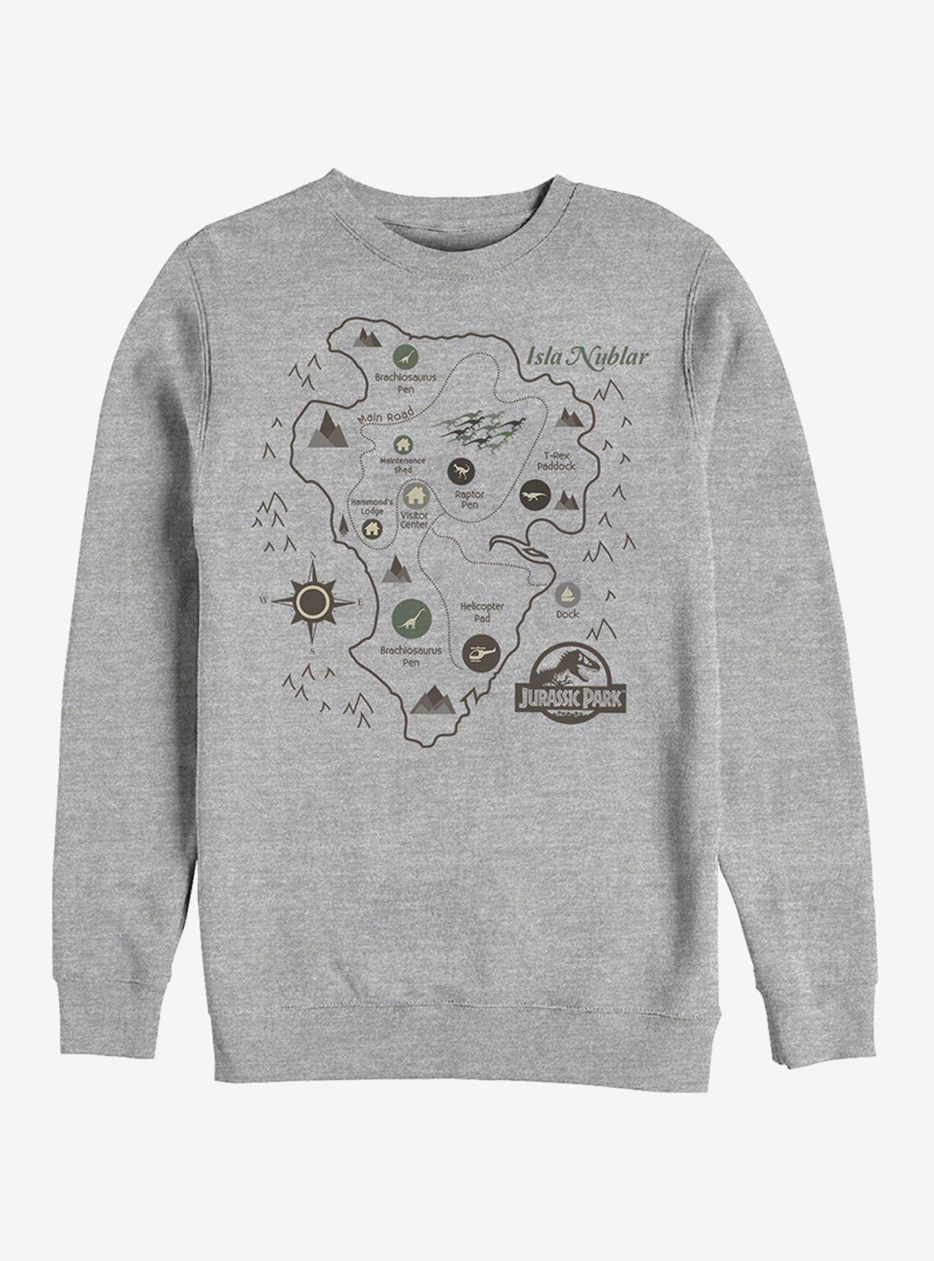 Isla Nublar Map Sweatshirt, ATH HTR, hi-res