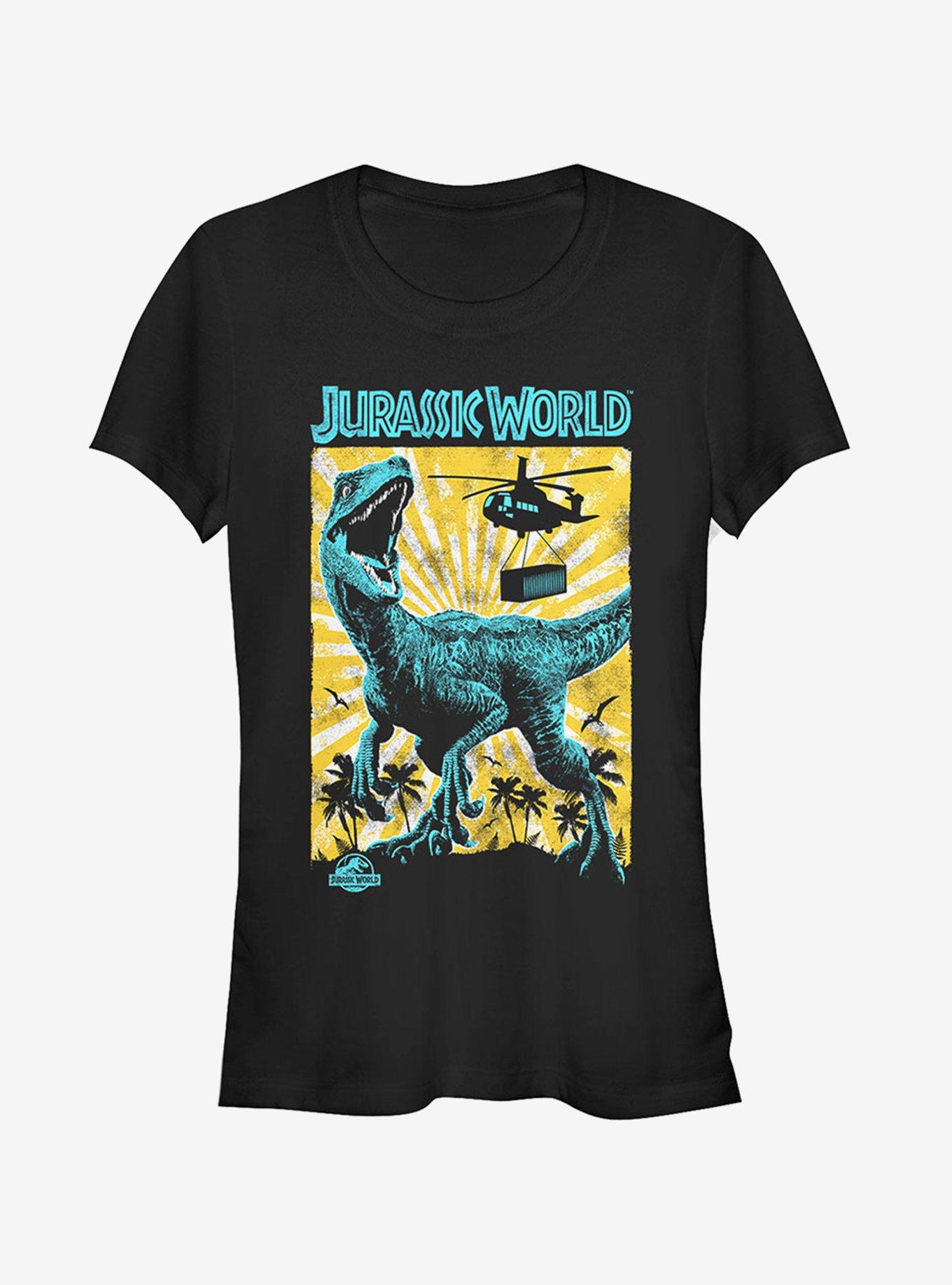 Jurassic World Fallen Kingdom Helicopter Capture Girls T-Shirt, BLACK, hi-res