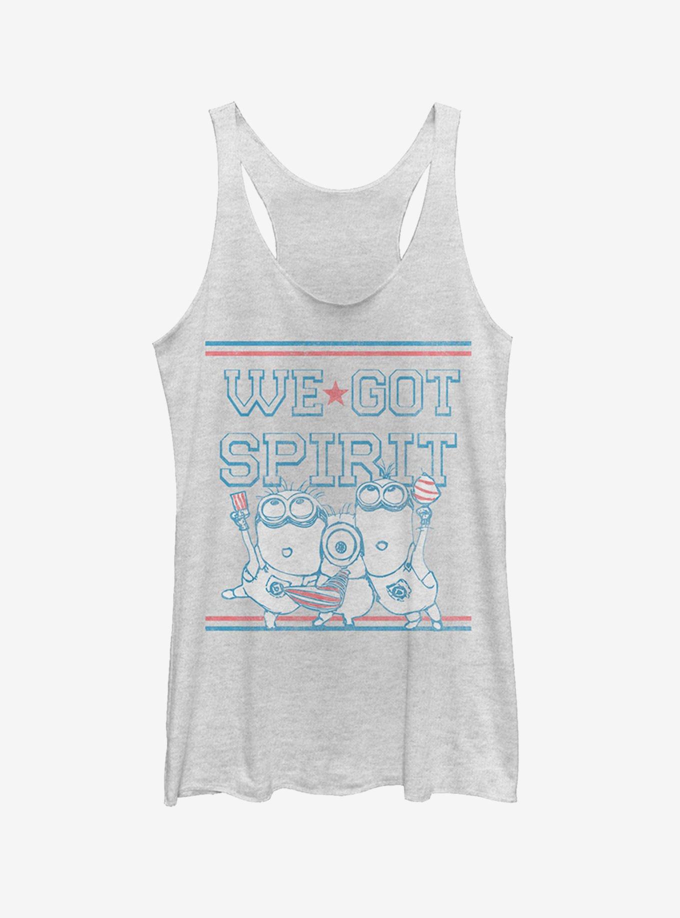 Minion Got Spirit Girls Tank, WHITE HTR, hi-res