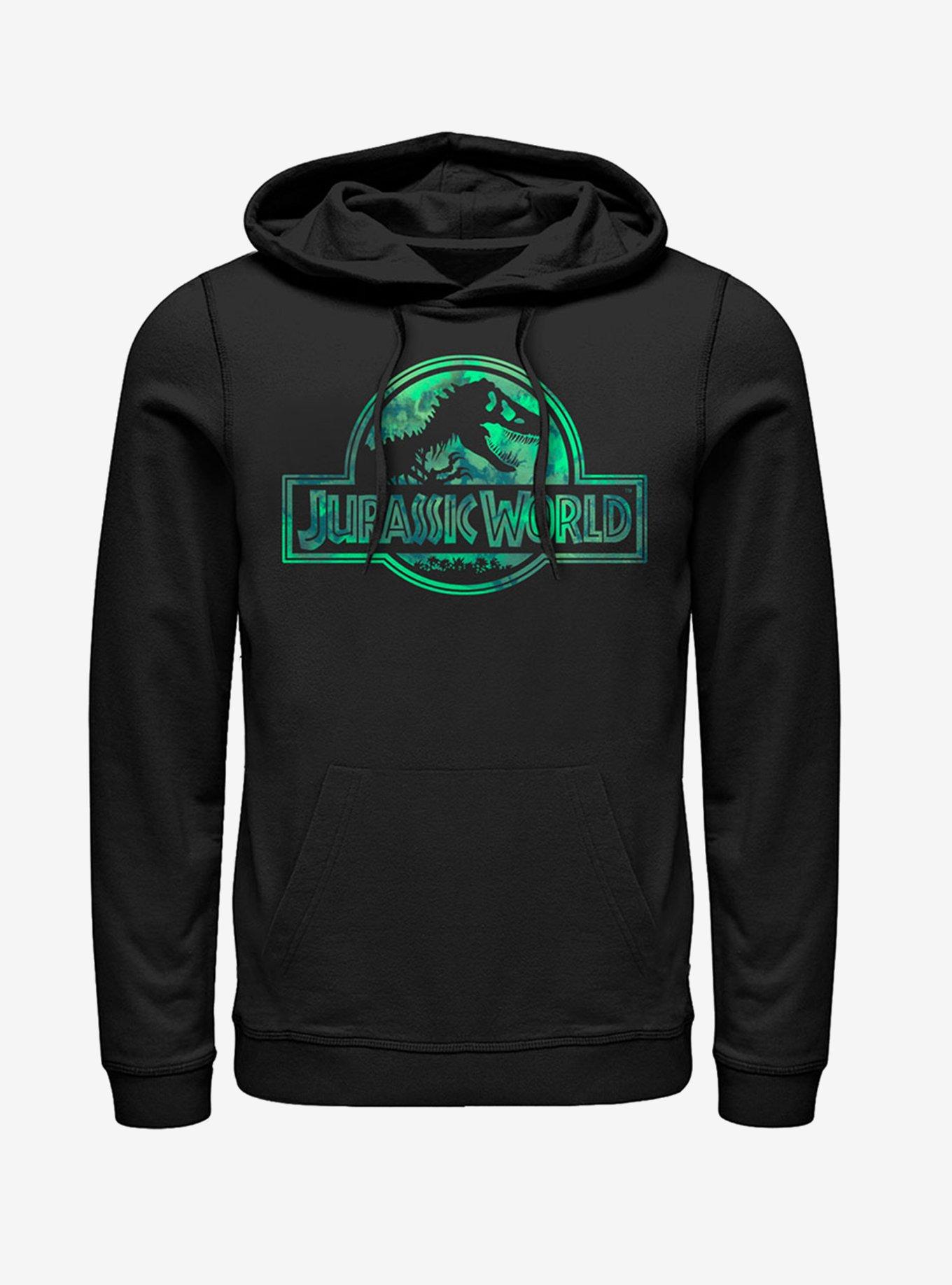 Logo Tie-Dye Print Hoodie, BLACK, hi-res