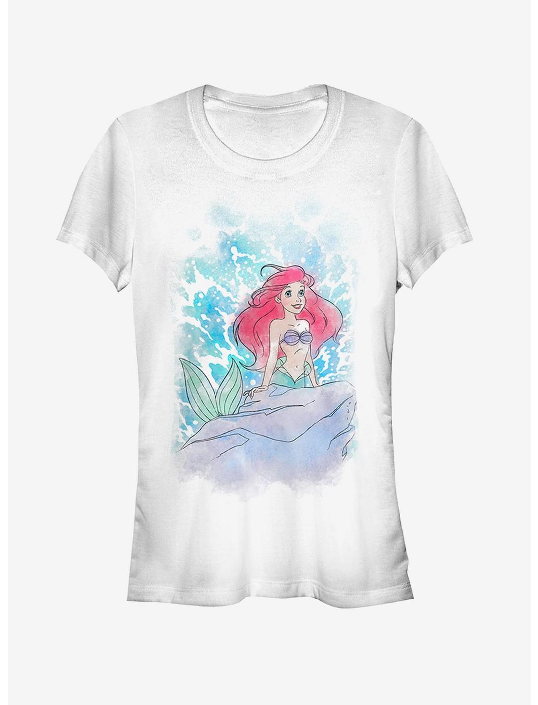 Disney Ariel Watercolor Girls T-Shirt, WHITE, hi-res