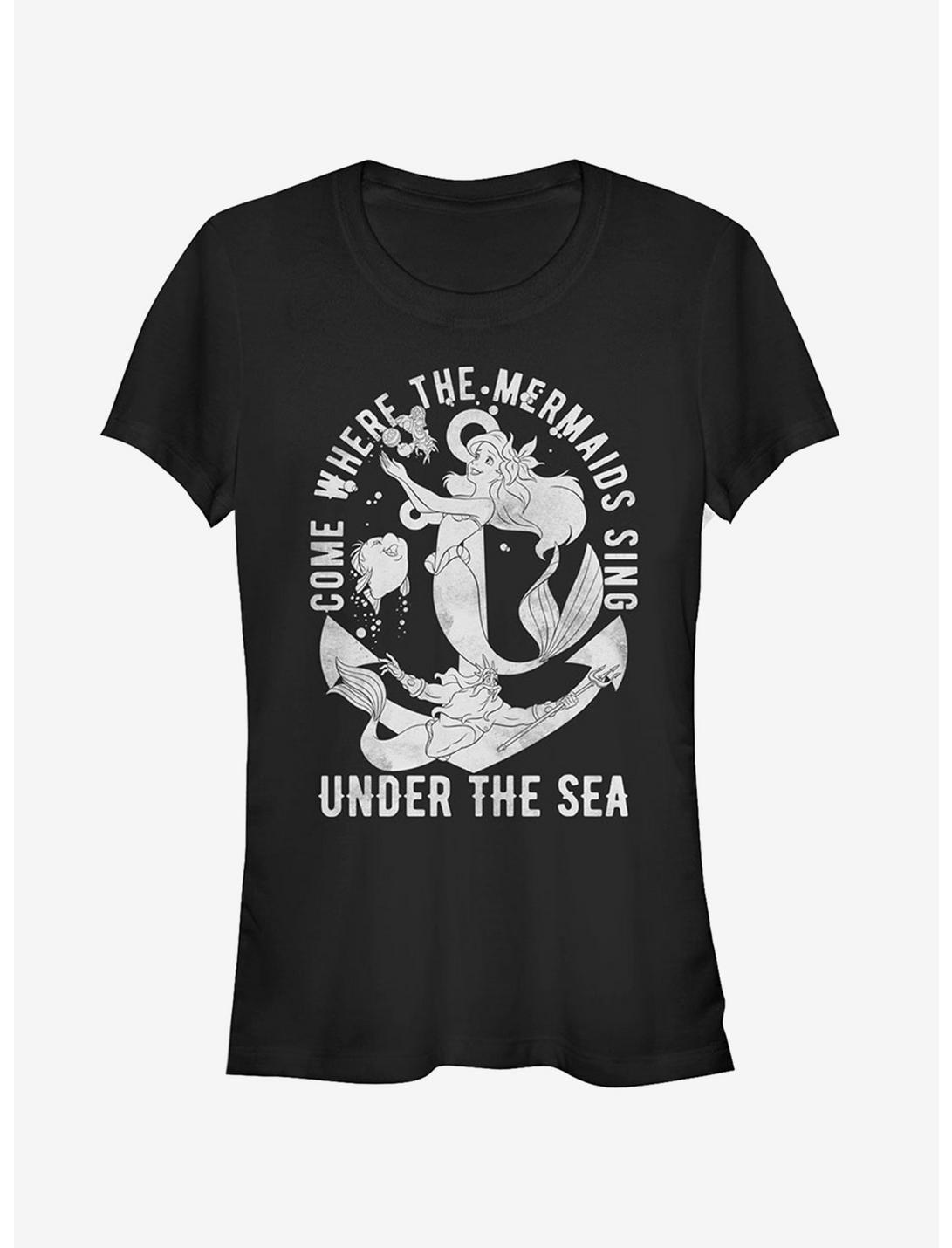 Disney The Little Mermaid Ariel Under The Sea Girls T-Shirt, BLACK, hi-res