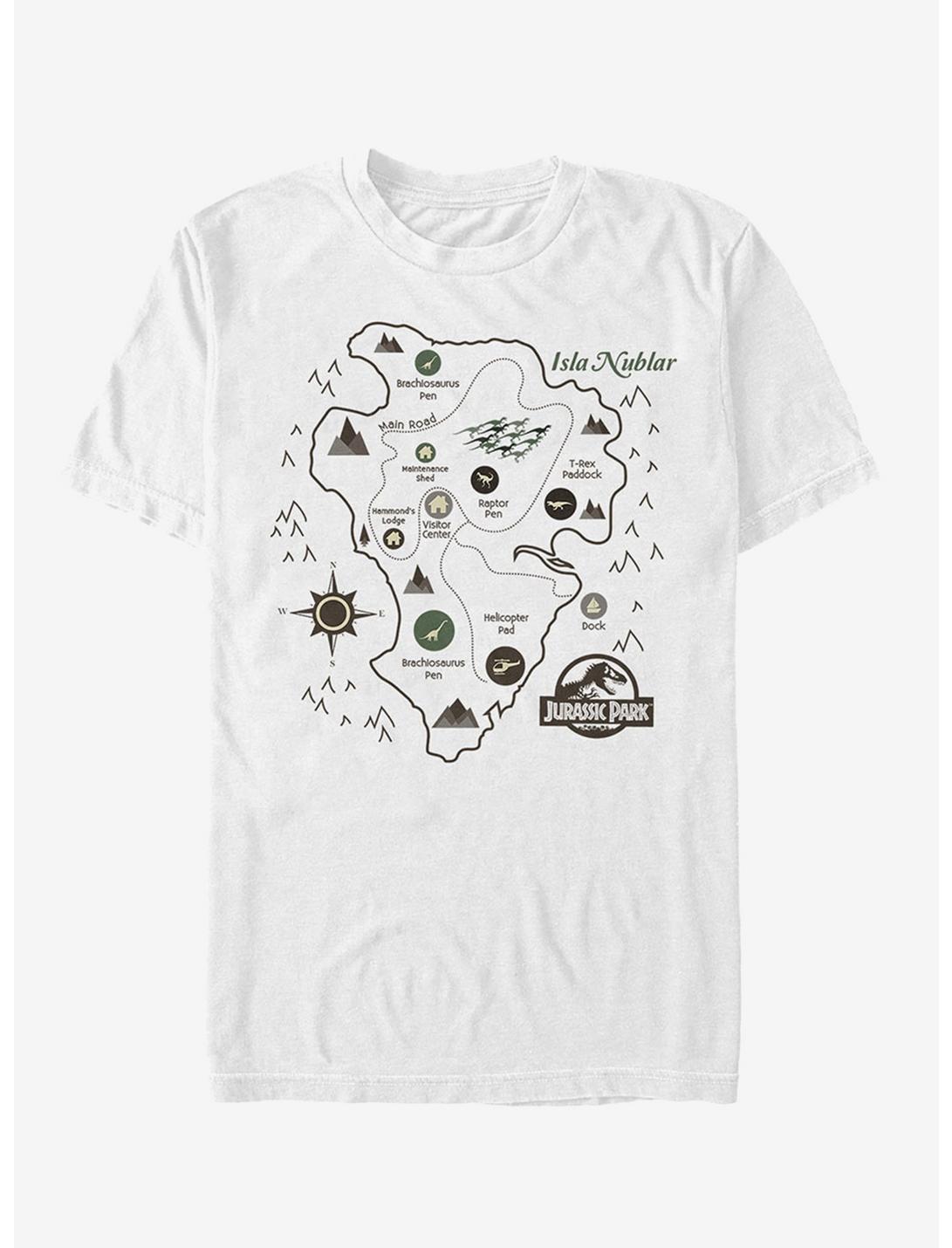 Isla Nublar Map T-Shirt, WHITE, hi-res