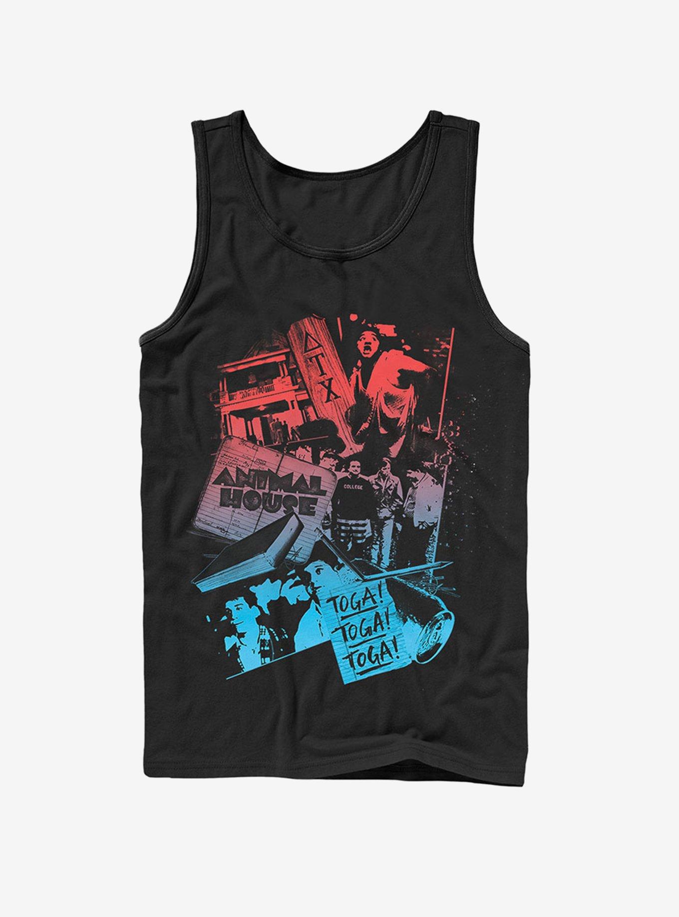 College Montage Tank, BLACK, hi-res