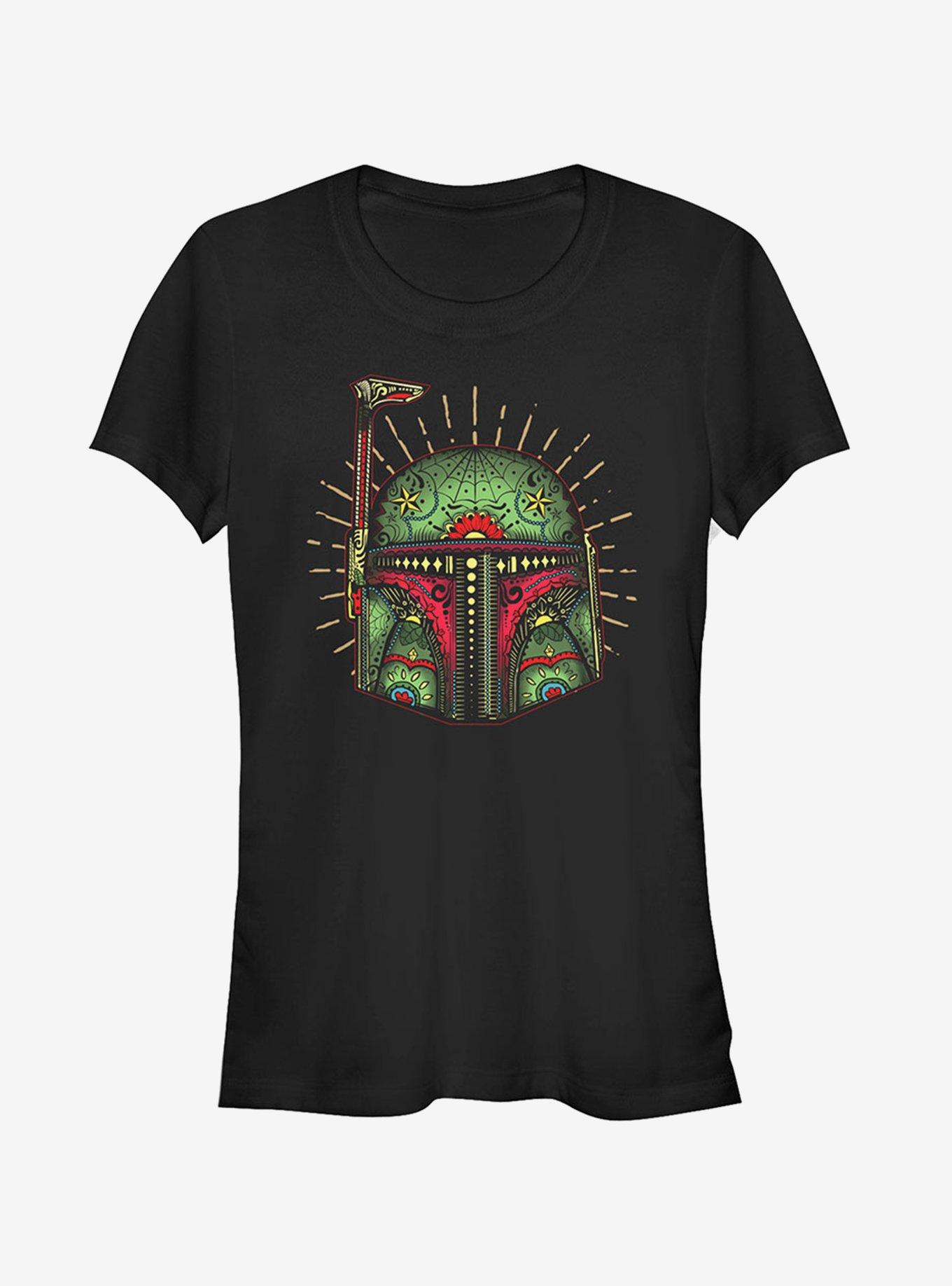 Sugar Skull Boba Fett Girls T-Shirt, BLACK, hi-res