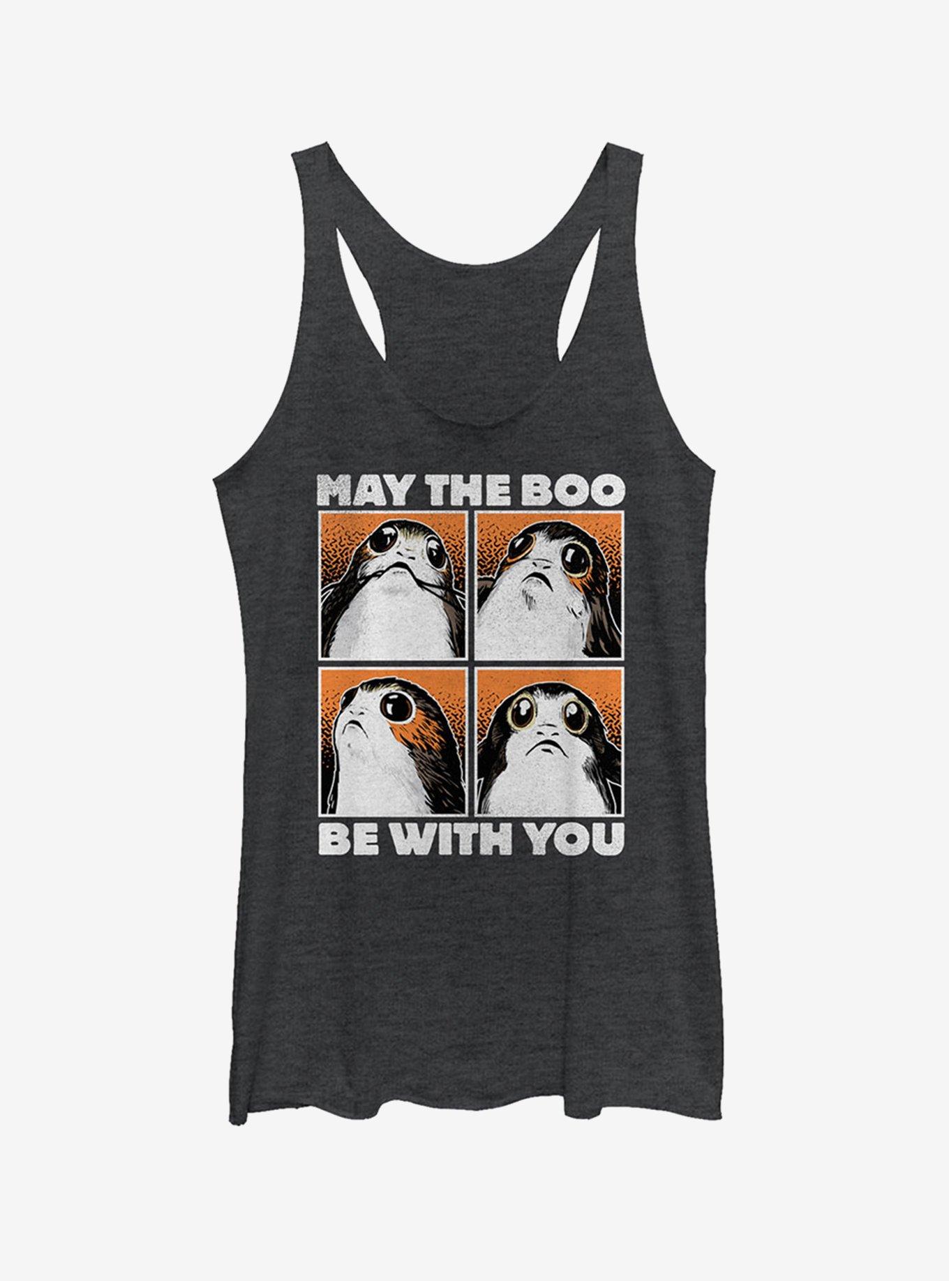 Halloween Porg Boo With You Girls Tank, BLK HTR, hi-res