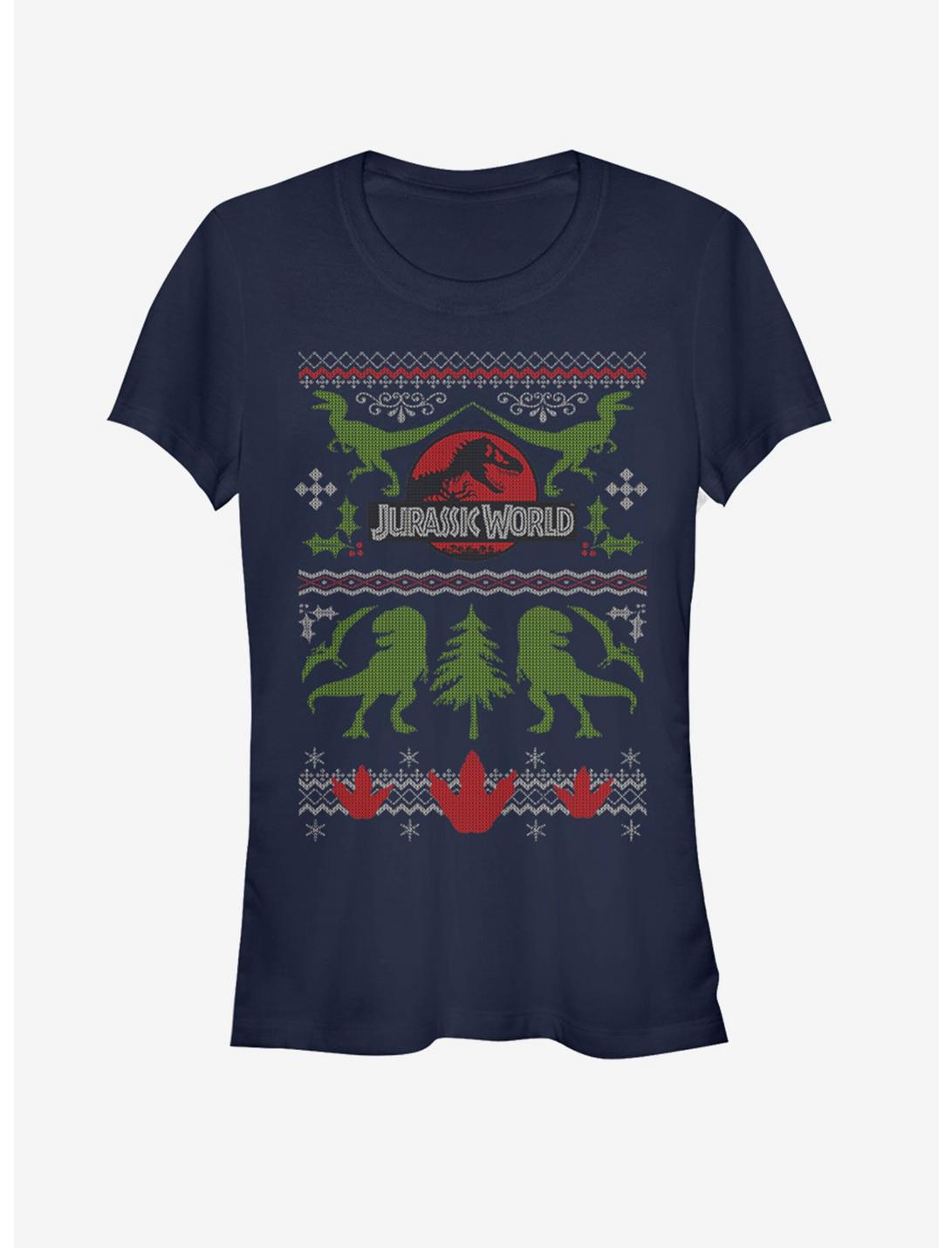 Ugly Christmas Sweater Print Girls T-Shirt, NAVY, hi-res